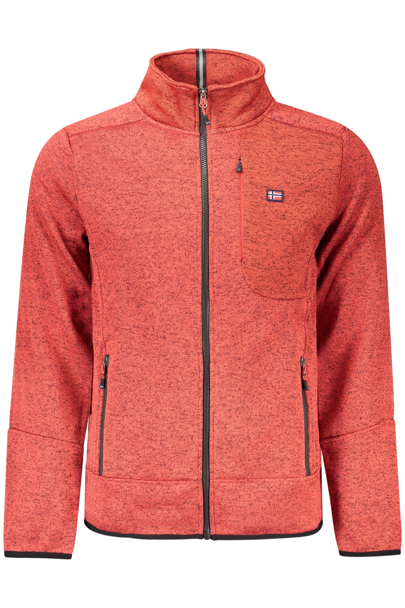 NORWAY 1963 Sweatshirt Herren mit Reißverschluss – Blaues Fleece für Herbst/Winter Rot