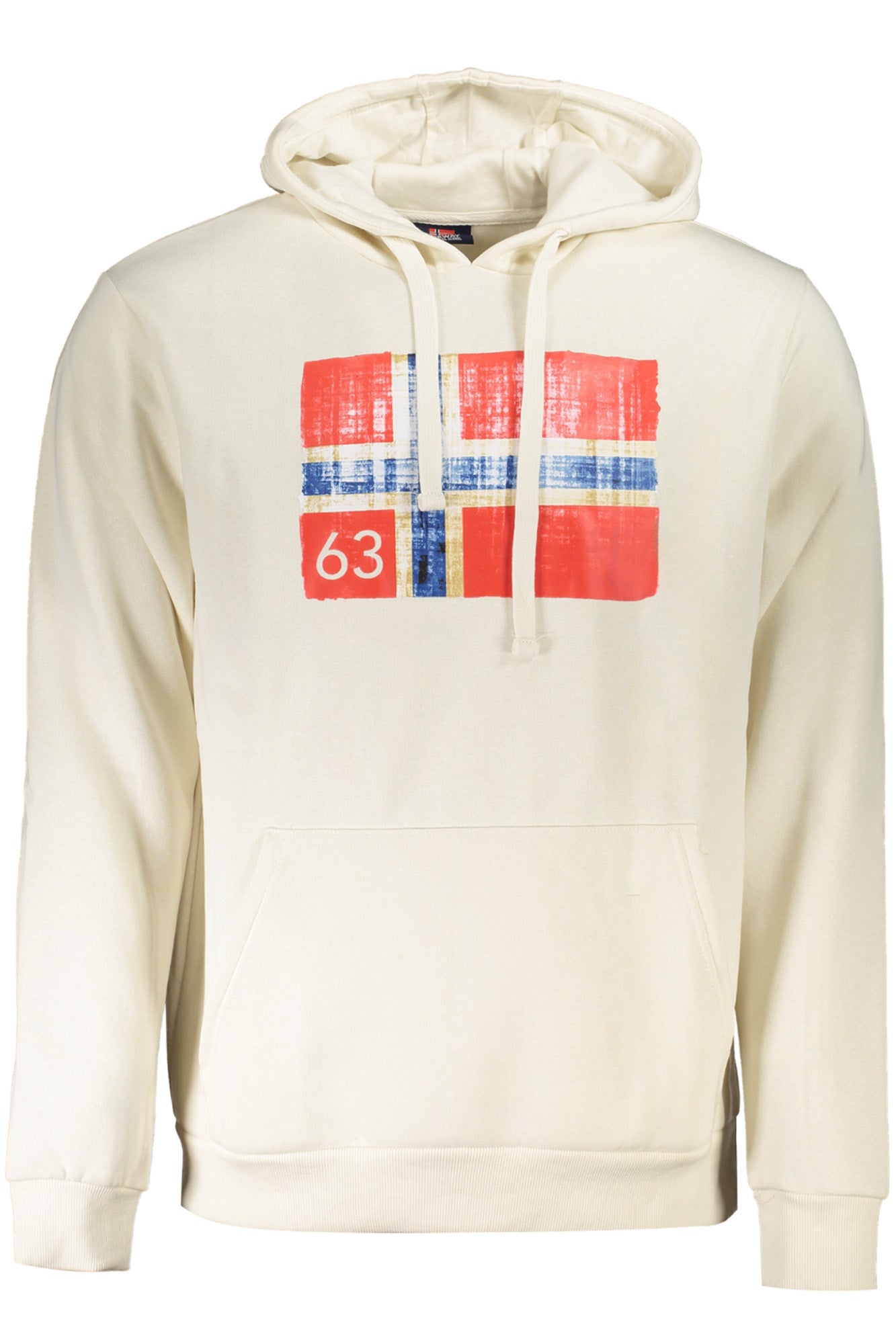 NORWAY 1963 Sweatshirt Herren mit Reißverschluss – Weißes Kapuzen-Sweatshirt für Herbst/Winter Weiß