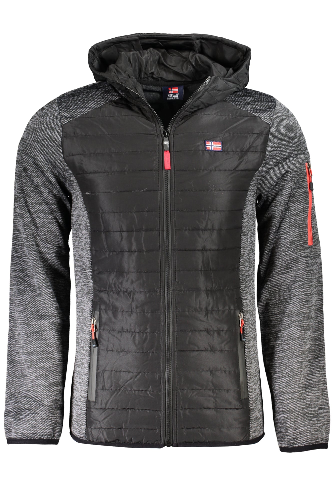 NORWAY 1963 Sportjacke Herren – Braune Kapuzenjacke für Herbst/Winter Grau