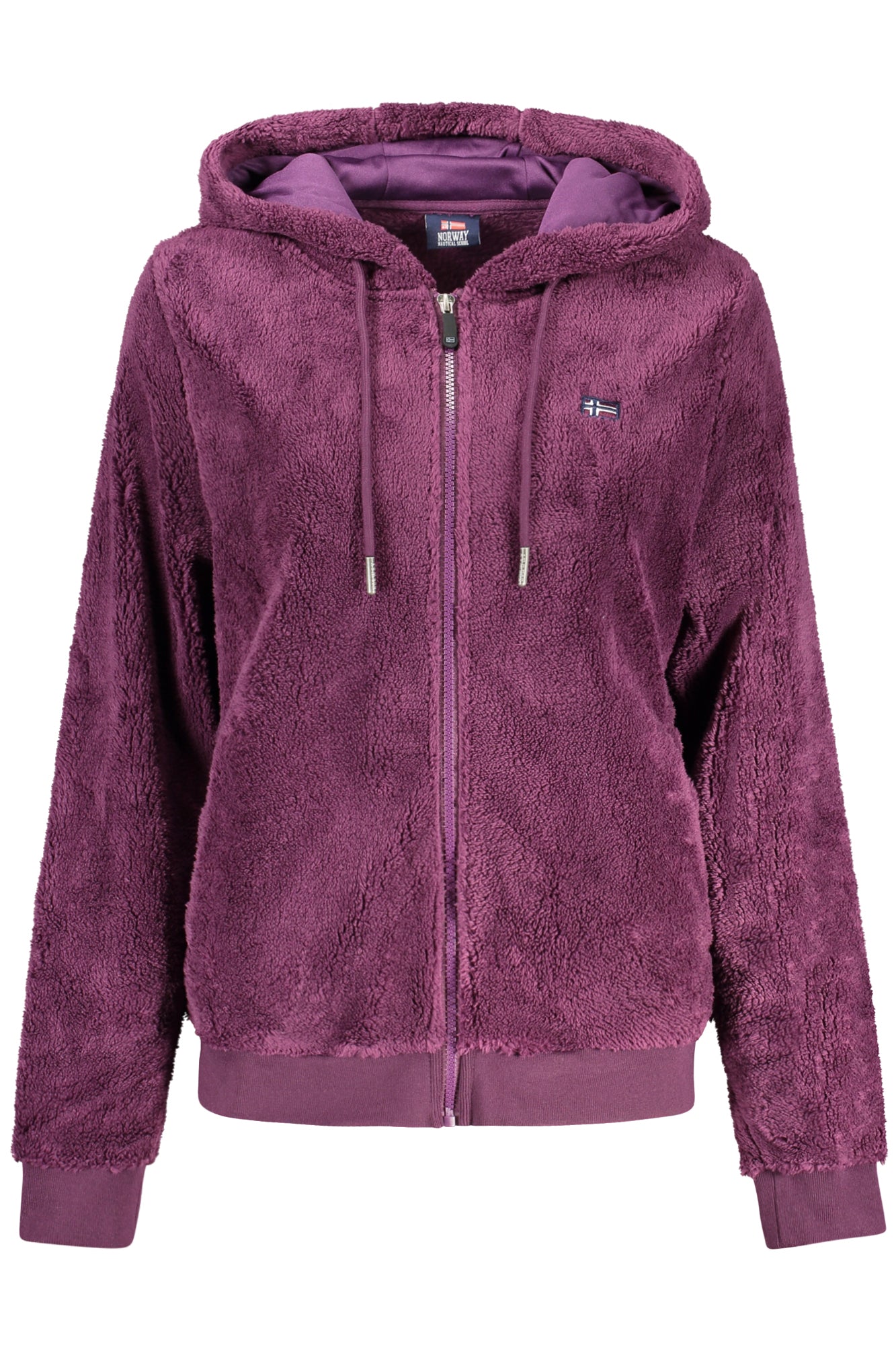 NORWAY 1963 Damen Jacke schwarz – Kapuzenjacke mit Stickerei für Herbst/Winter Violett