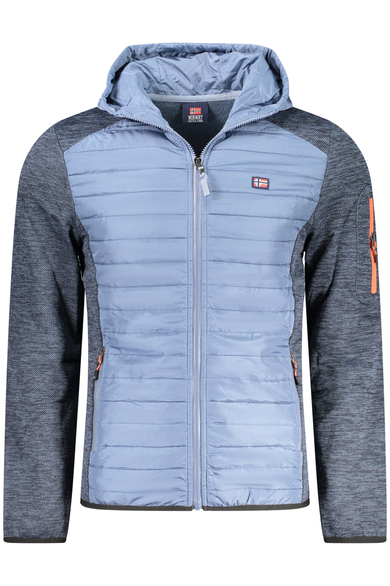 NORWAY 1963 Sportjacke Herren – Braune Kapuzenjacke für Herbst/Winter Hellblau