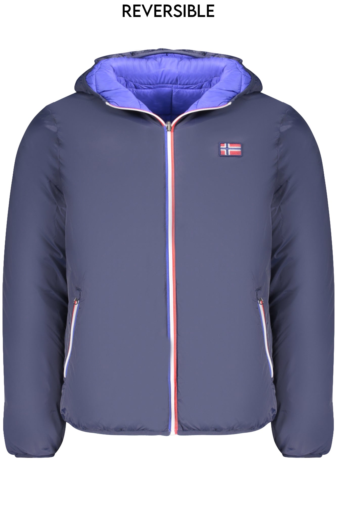 NORWAY 1963 Grüne Herrenjacke – Wendejacke mit Kapuze für Herbst/Winter Blau