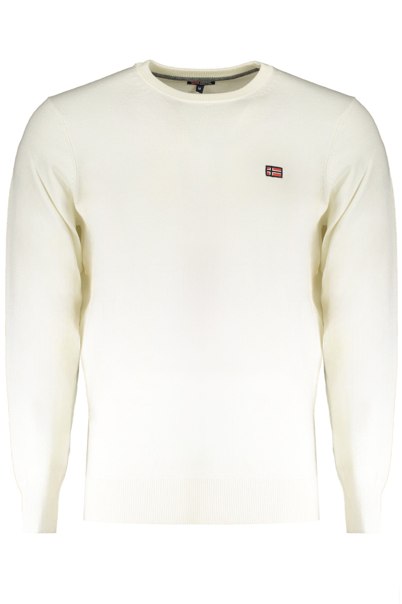 NORWAY 1963 Herren Pullover Grau – Langarm mit Stickerei für Herbst/Winter Weiß