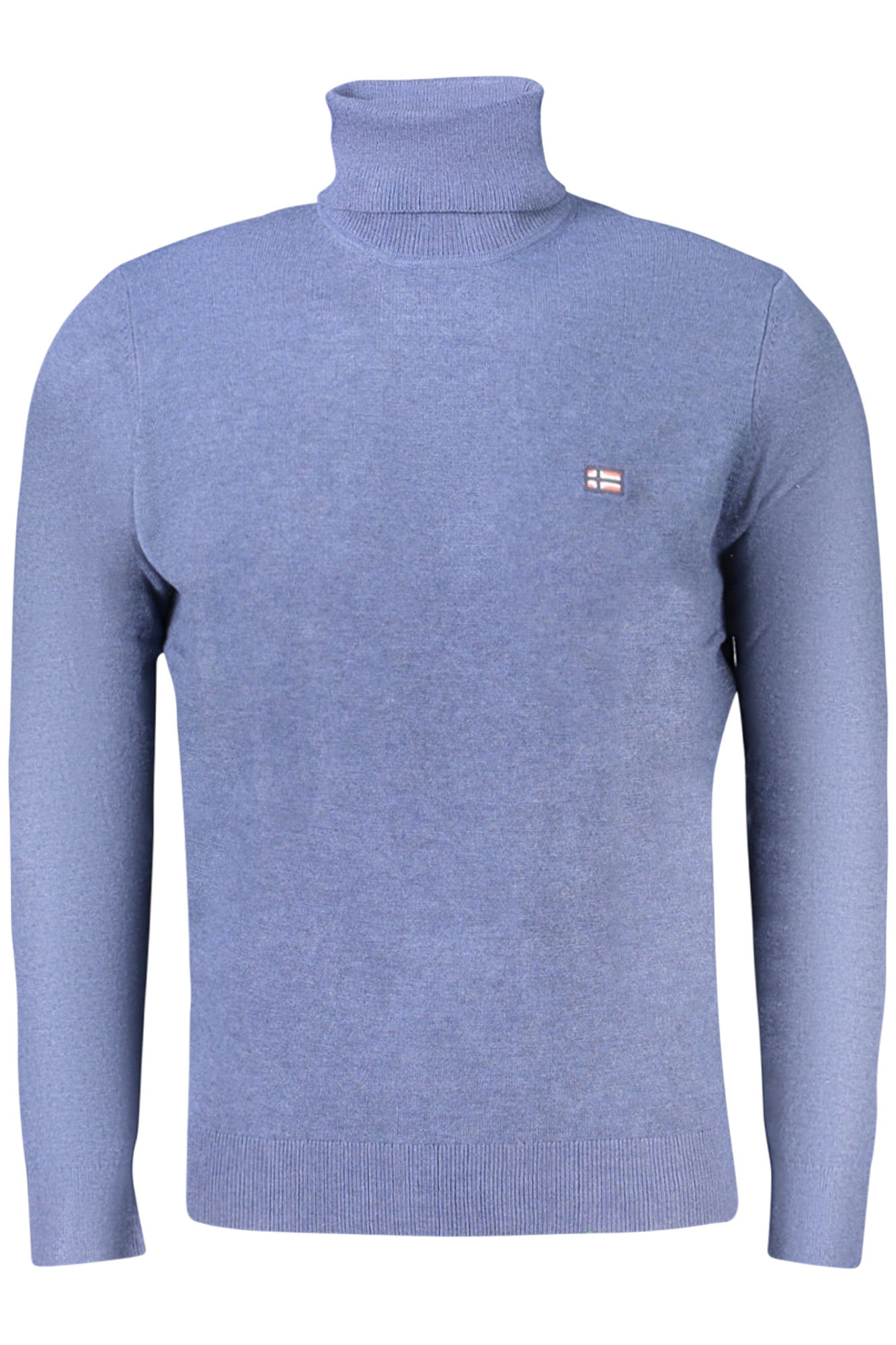 NORWAY 1963 Herrenhemd – Langärmliges Rollkragen-Shirt mit Stickerei | Herbst/Winter Blau