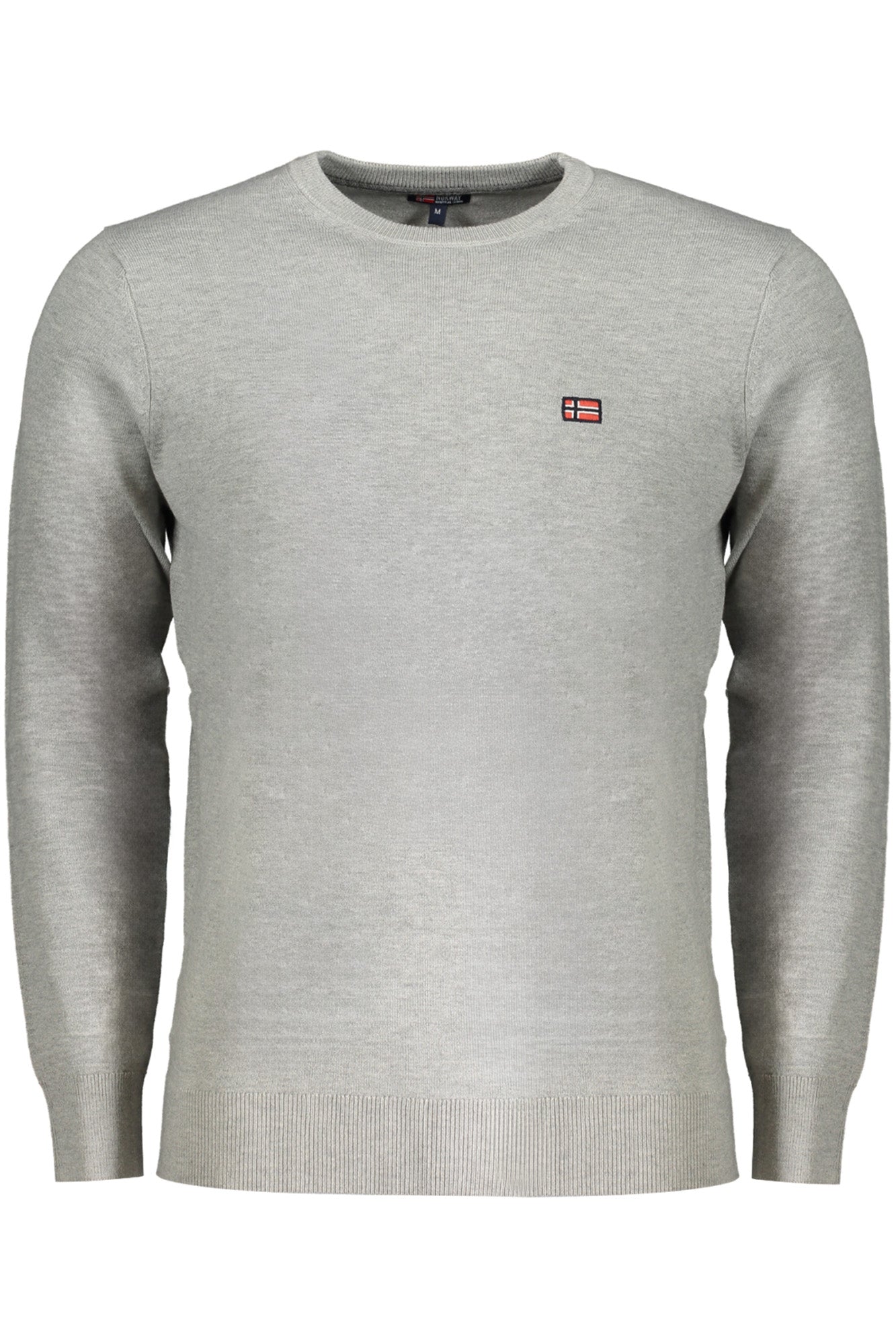 NORWAY 1963 Herren Pullover Grau – Langarm mit Stickerei für Herbst/Winter Grau