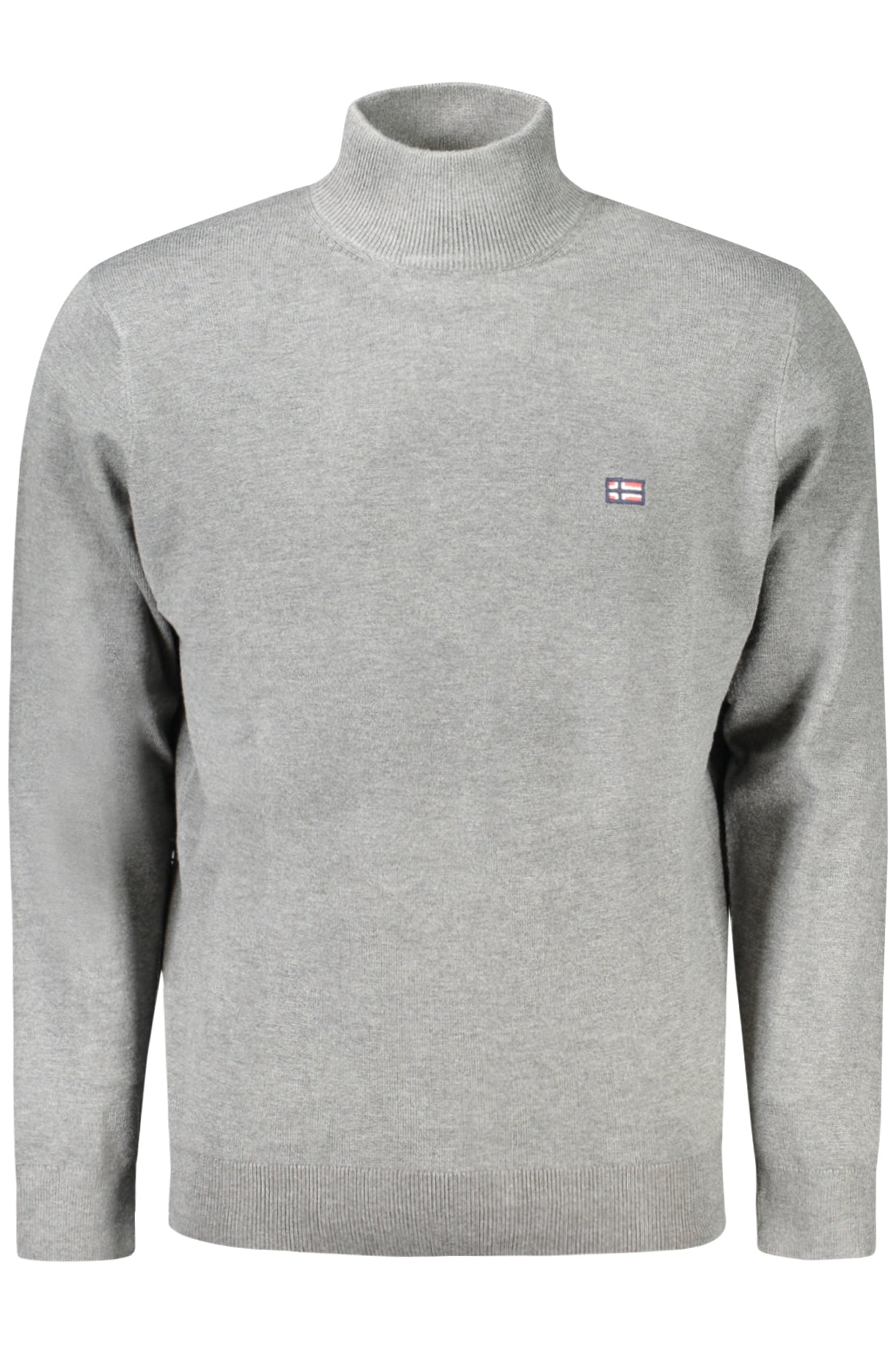 NORWAY 1963 Herrenshirt – Blaues Langarmshirt mit Stickerei für Herbst/Winter Grau