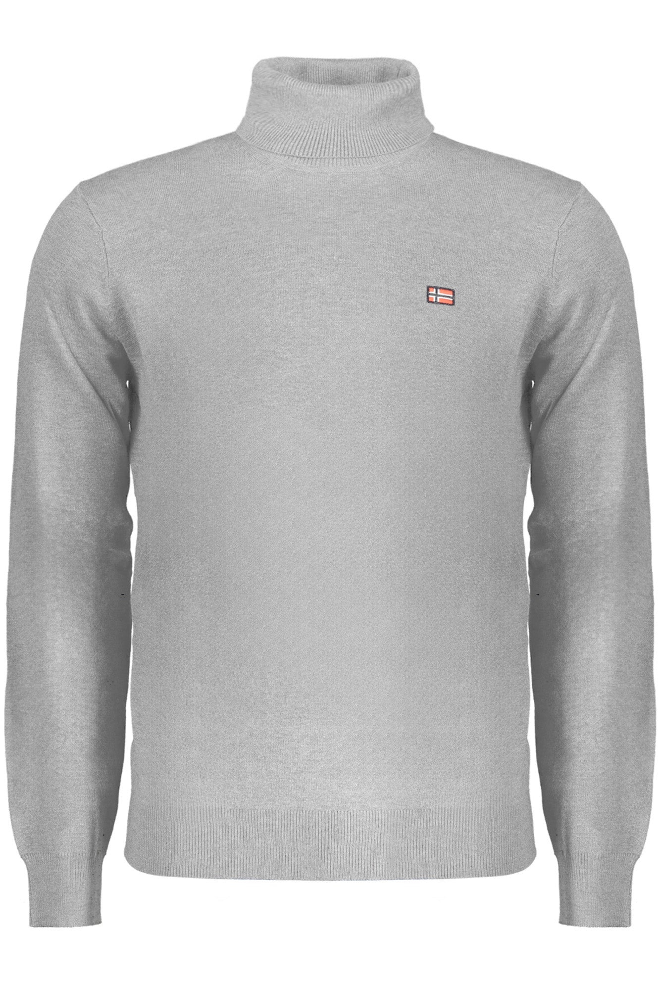 NORWAY 1963 Herrenhemd – Langärmliges Rollkragen-Shirt mit Stickerei | Herbst/Winter Grau