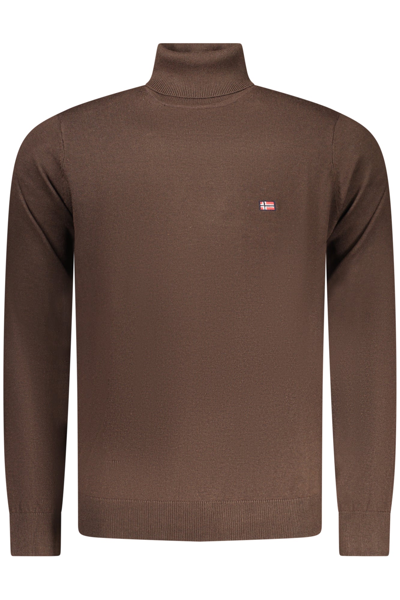 NORWAY 1963 Pullover Herren – Brauner Rollkragen mit Stickerei | Wintermode Braun