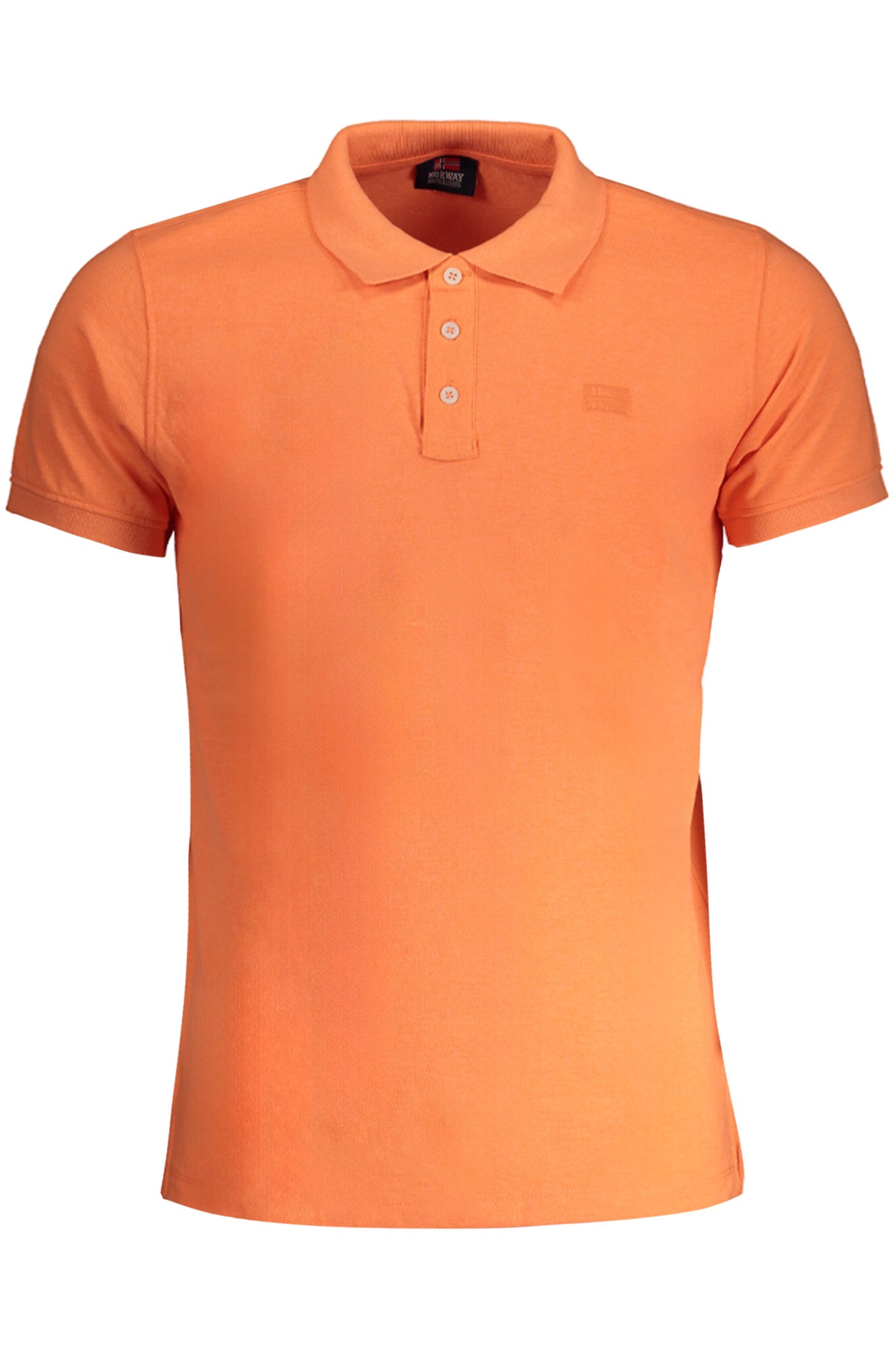NORWAY 1963 Poloshirt Herren – Weißes Kurzarm-Polo mit Logo-Stickerei Orange