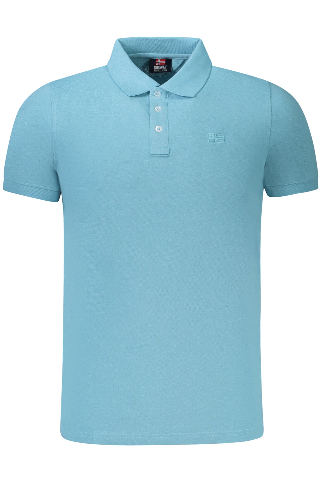 NORWAY 1963 Poloshirt Herren – Weißes Kurzarm-Polo mit Logo-Stickerei Hellblau