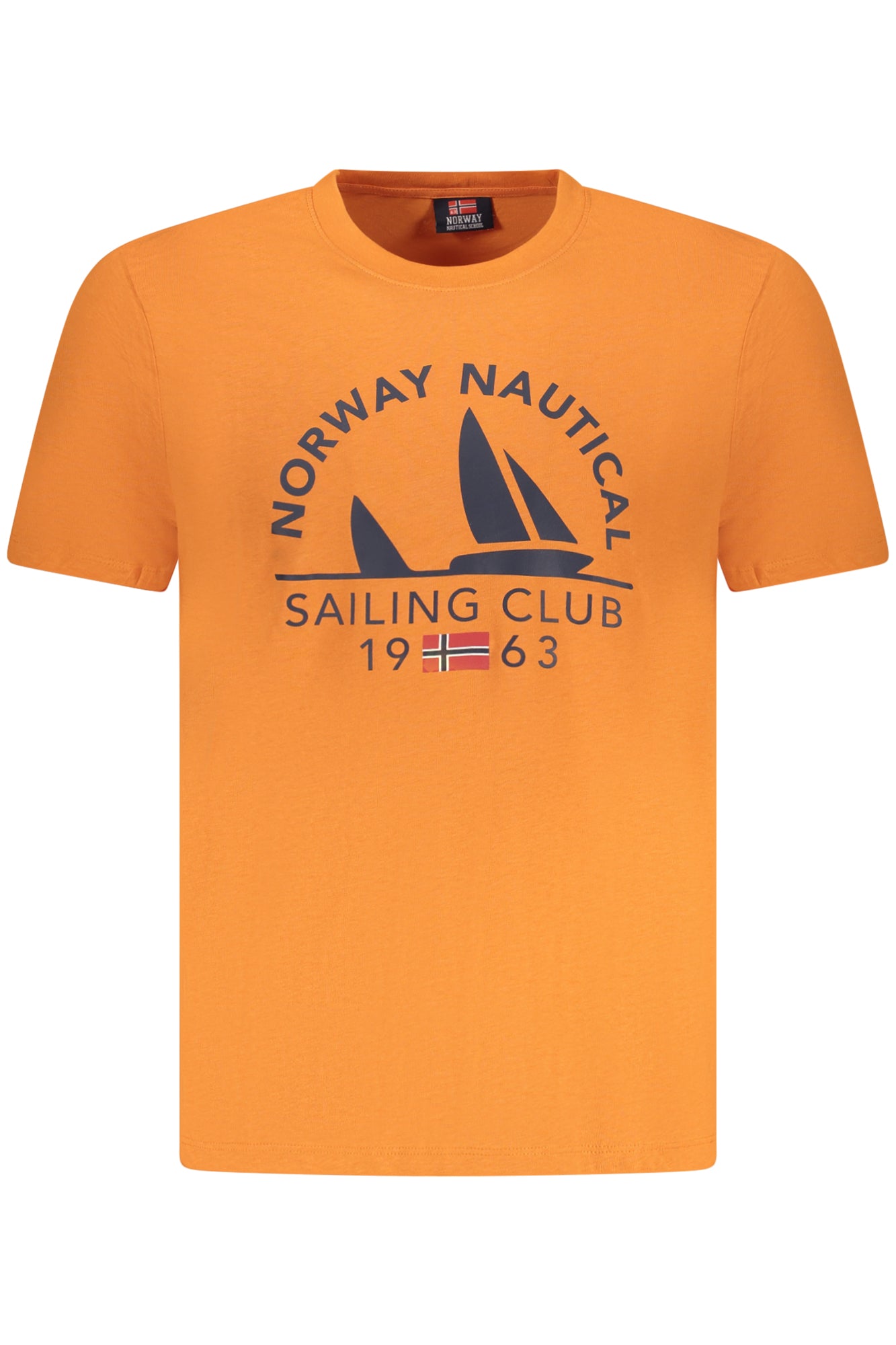 NORWAY 1963 T-Shirt Herren Grün – Kurzarm mit Logo-Druck für Frühjahr/Sommer Orange