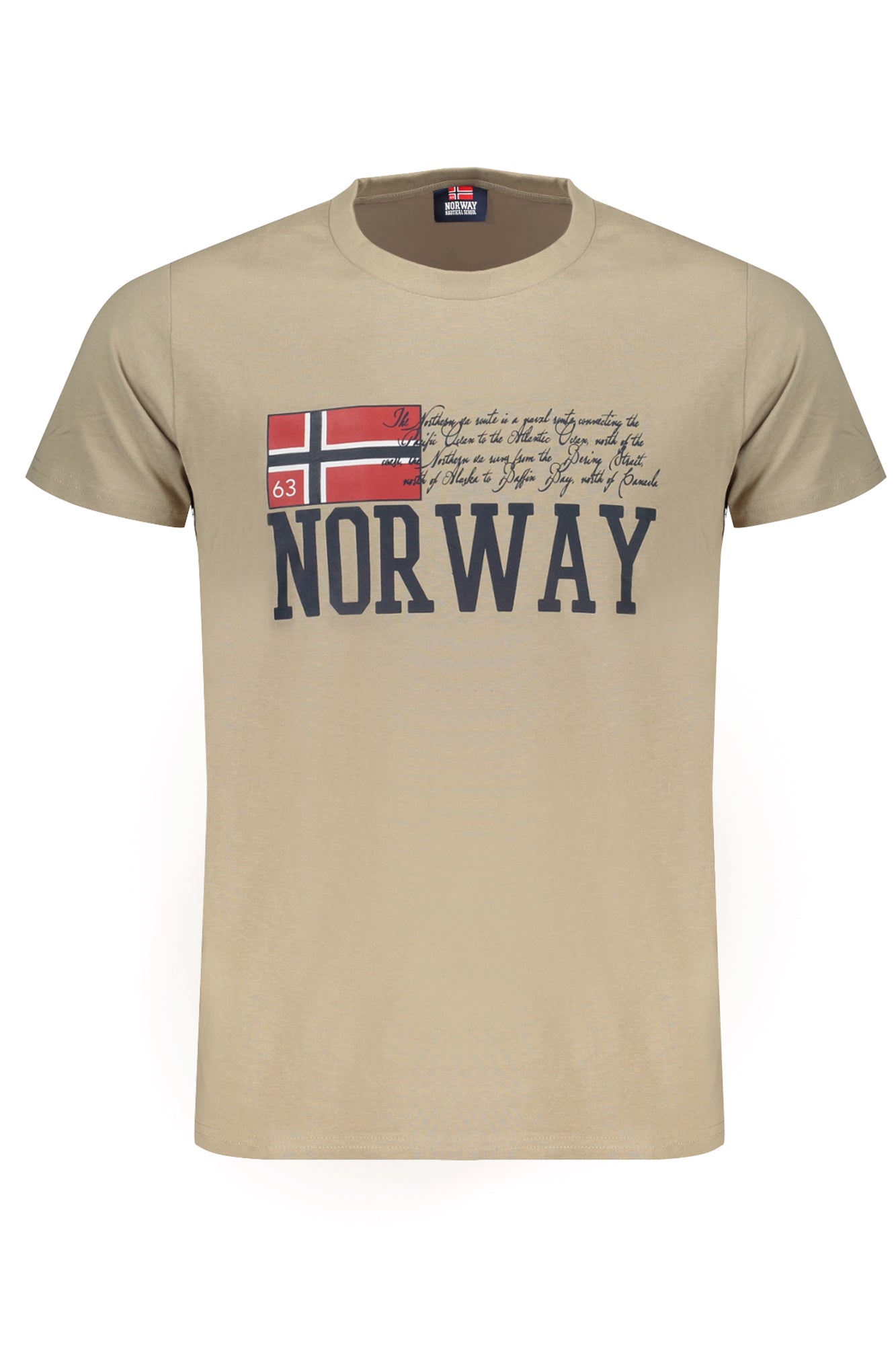 NORWAY 1963 T-Shirt Herren Kurzarm – Blaues Basic-Shirt für Sommer Beige