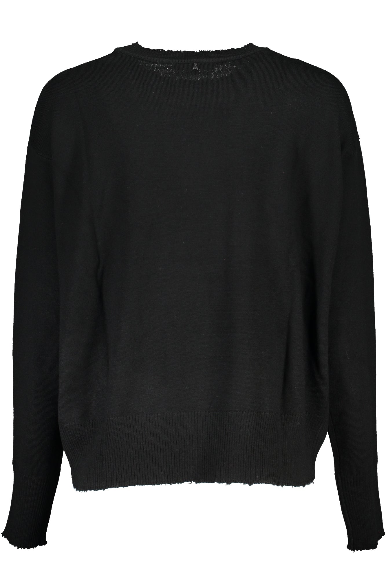 PATRIZIA PEPE Beiger Damenpullover – Langärmelig mit Kontrastdetails für Herbst/Winter Schwarz