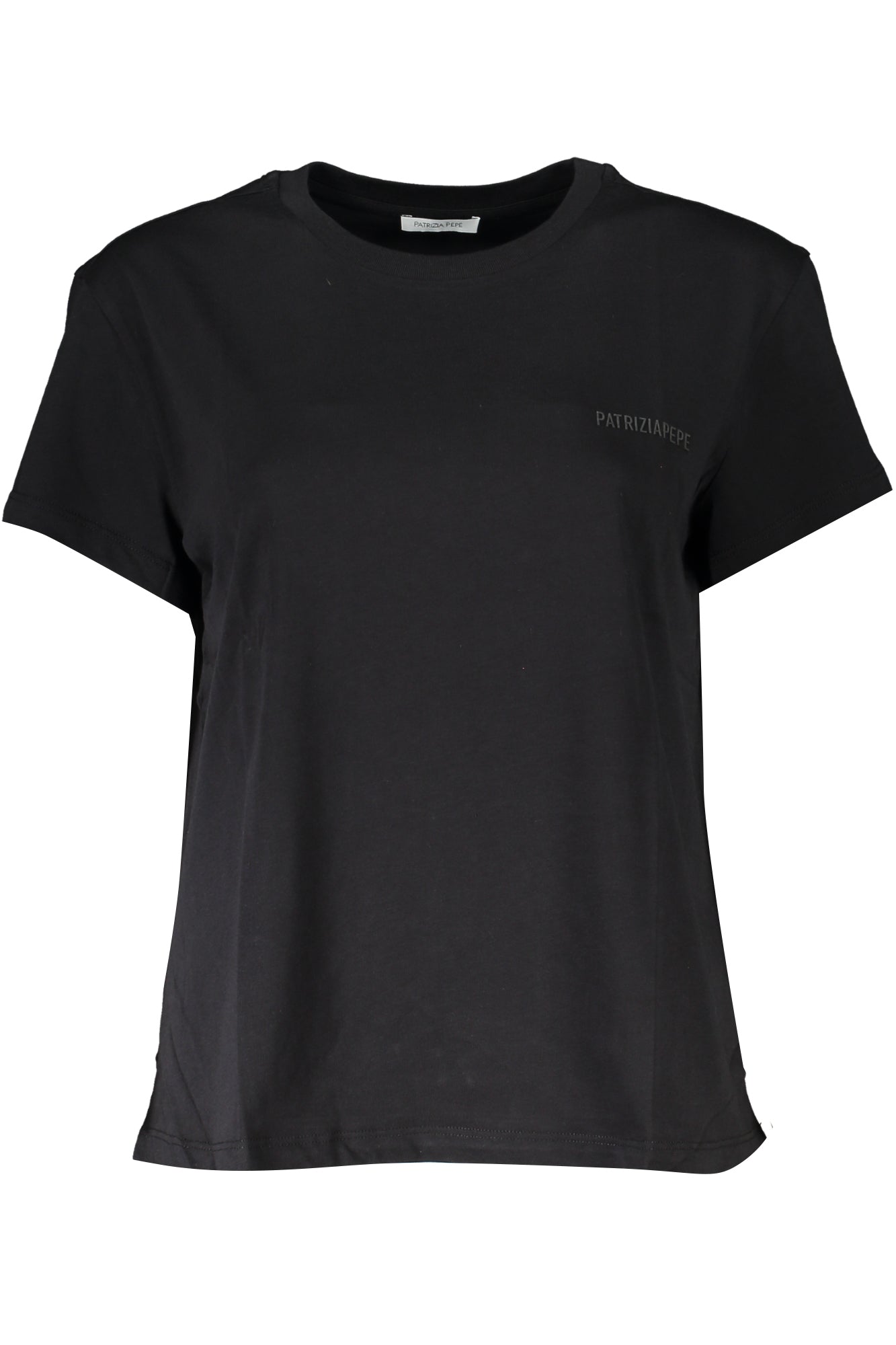 PATRIZIA PEPE Damen T-Shirt Schwarz – Kurzarm aus Bio-Baumwolle | soulluna.de Schwarz Hauptbild