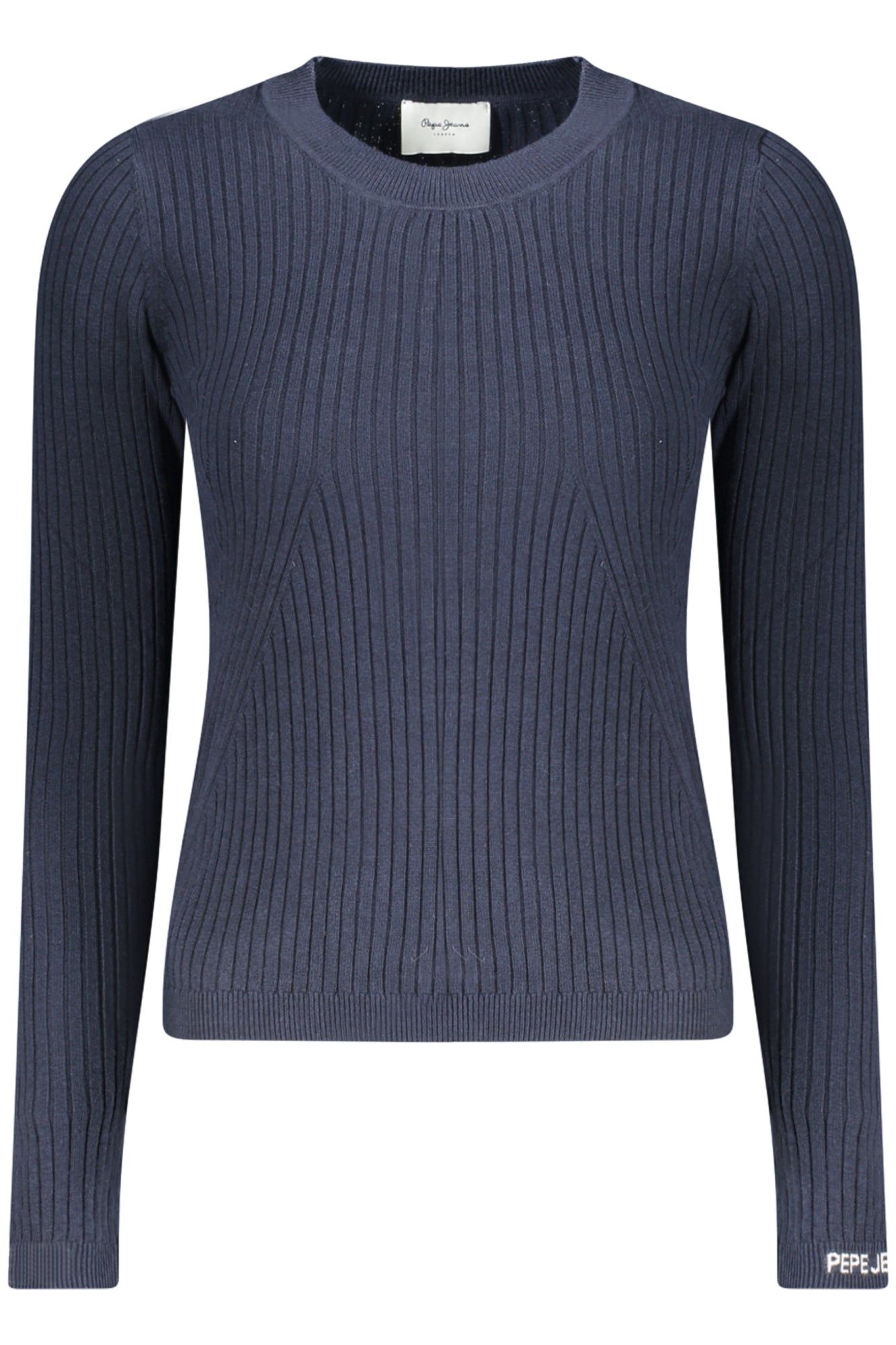 Pepe Jeans Pullover Damen – Blauer Kannnetzpullover mit Stickerei | soulluna.de Blau