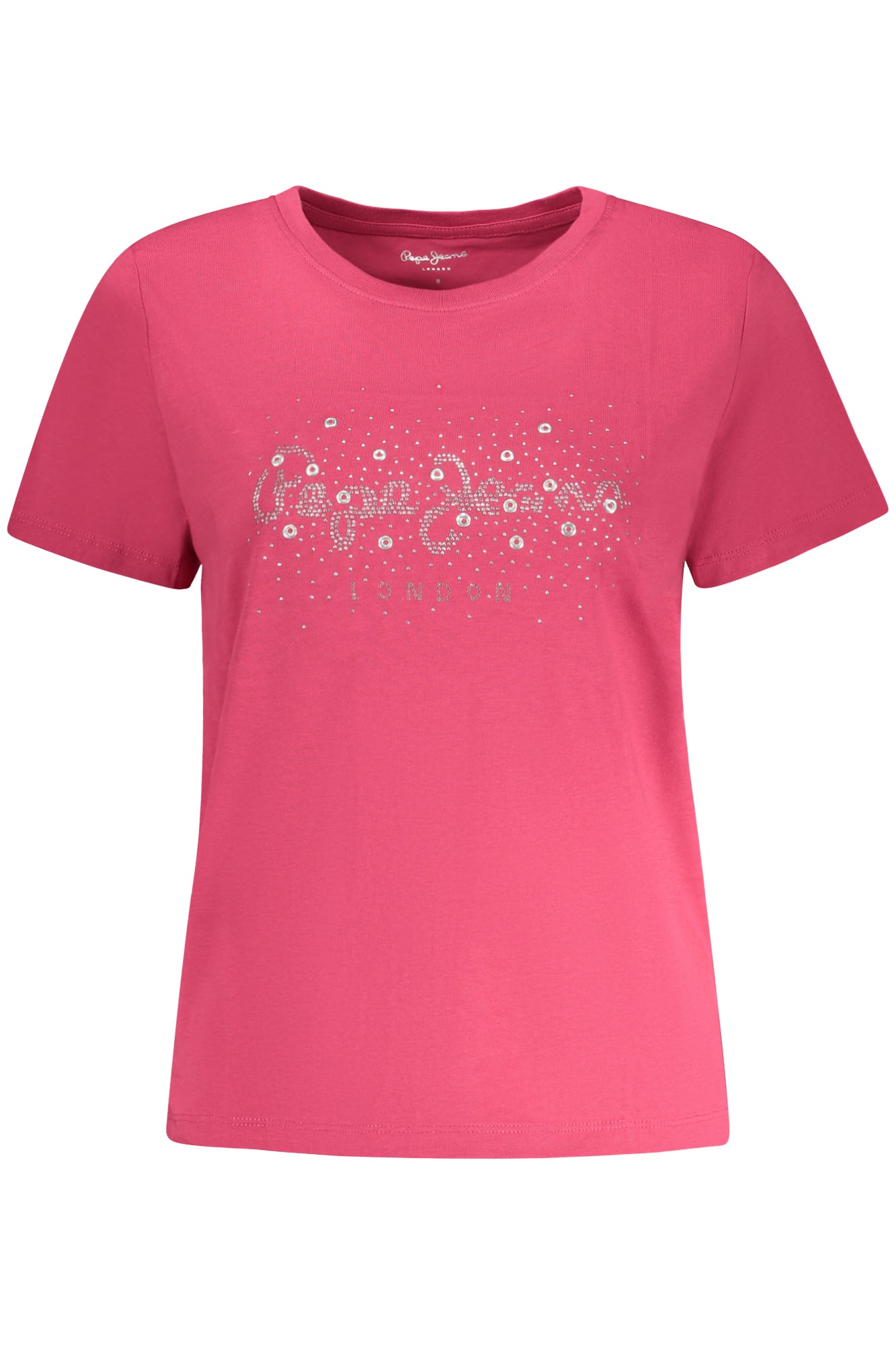 Pepe Jeans Damen Kurzarm-T-Shirt Weiss Rosa