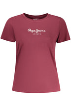 PEPE JEANS DAMEN-T-SHIRT MIT KURZEN ÄRMELN, ROT