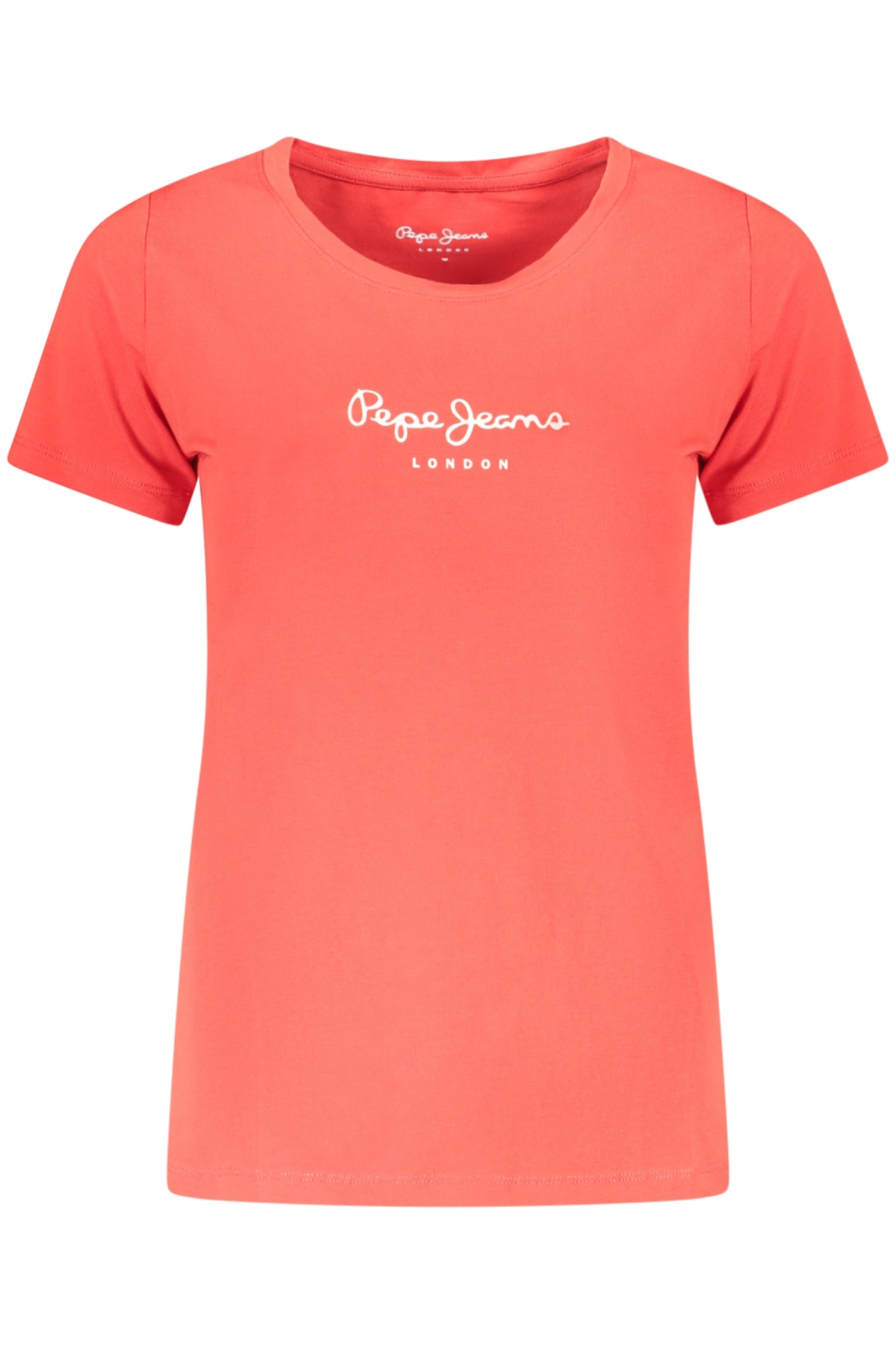 Pepe Jeans Damen T-Shirt Weiß – Nachhaltige Baumwolle mit Logo-Print Rot