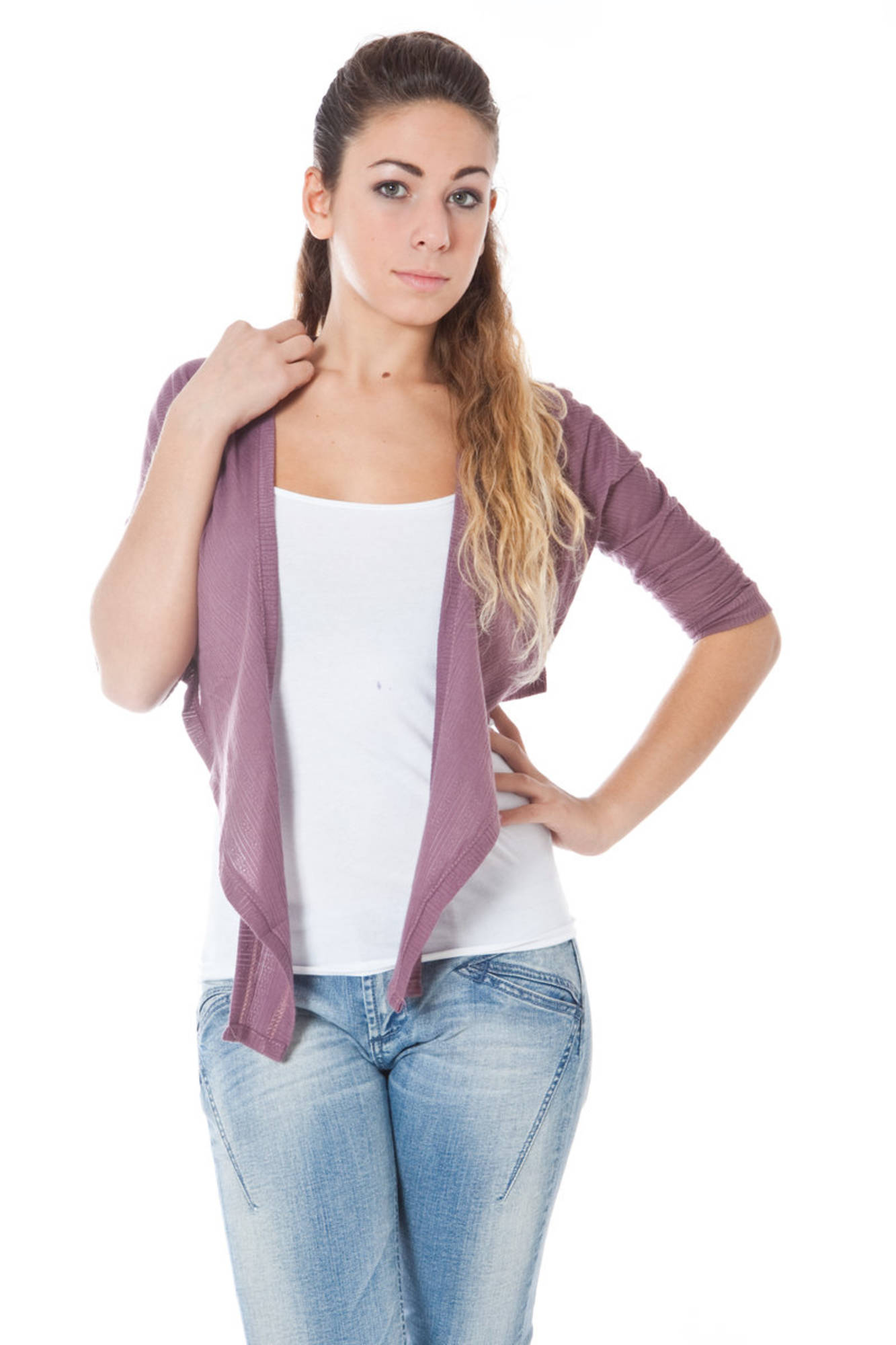 PHARD Shrug Damen – Langärmlige Schulterabdeckung in Rosa | Italienische Qualität Rosa