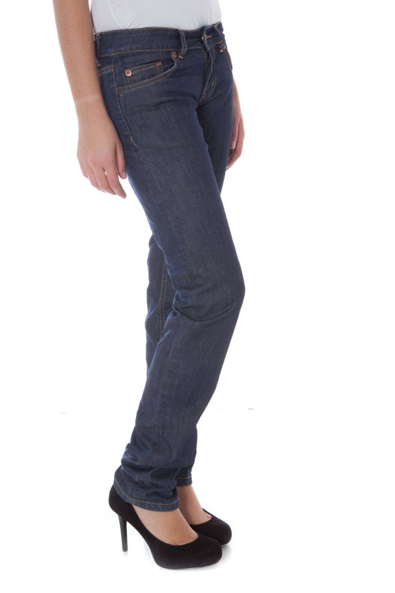 PHARD Blu Damen Denim Hard Jeans – 5-Pocket Slim Fit mit Kontrastnähten Blau