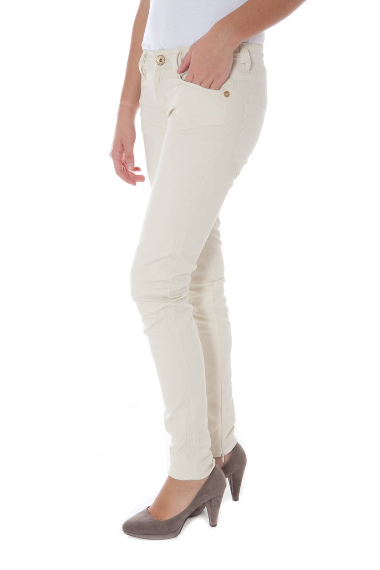 PHARD Beige Damenhose – 5-Pocket Design aus 100% Baumwolle | soulluna.de Beige