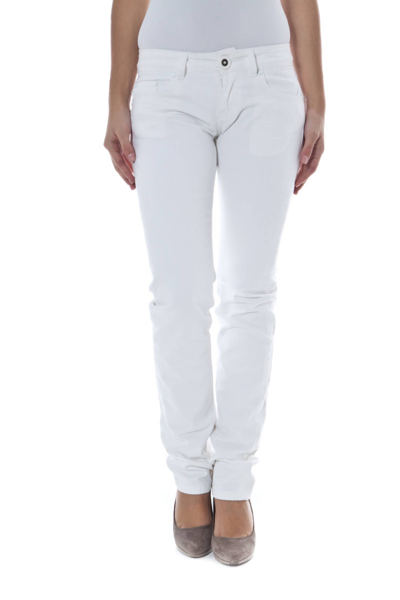 PHARD Weisse Frauenhose Damen – 5-Pocket Design aus Baumwolle | Slim Fit Weiß Hauptbild