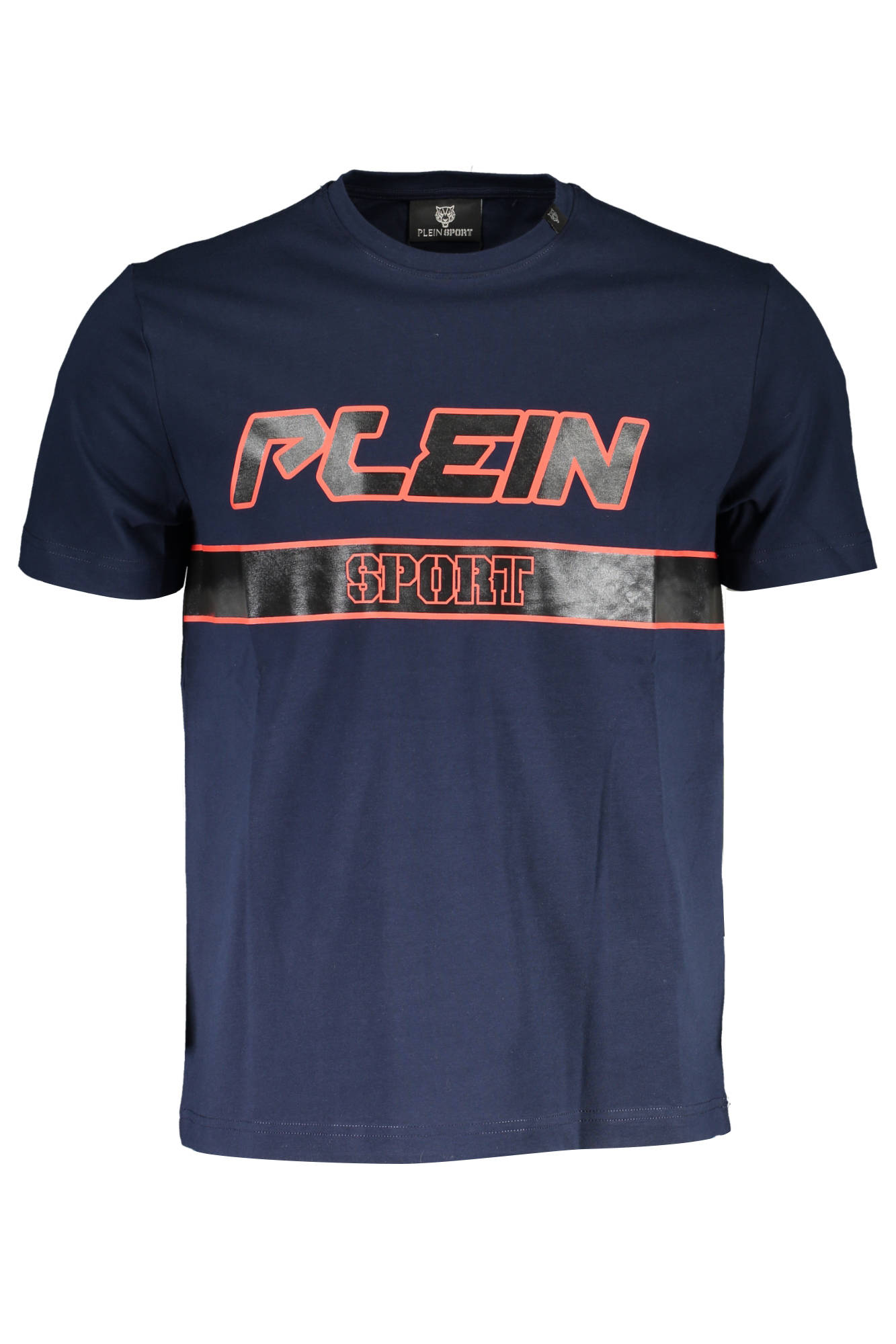 PLEIN SPORT Kurzarm-T-Shirt Herren Blau – Logo-Druck, 100% Baumwolle Blau