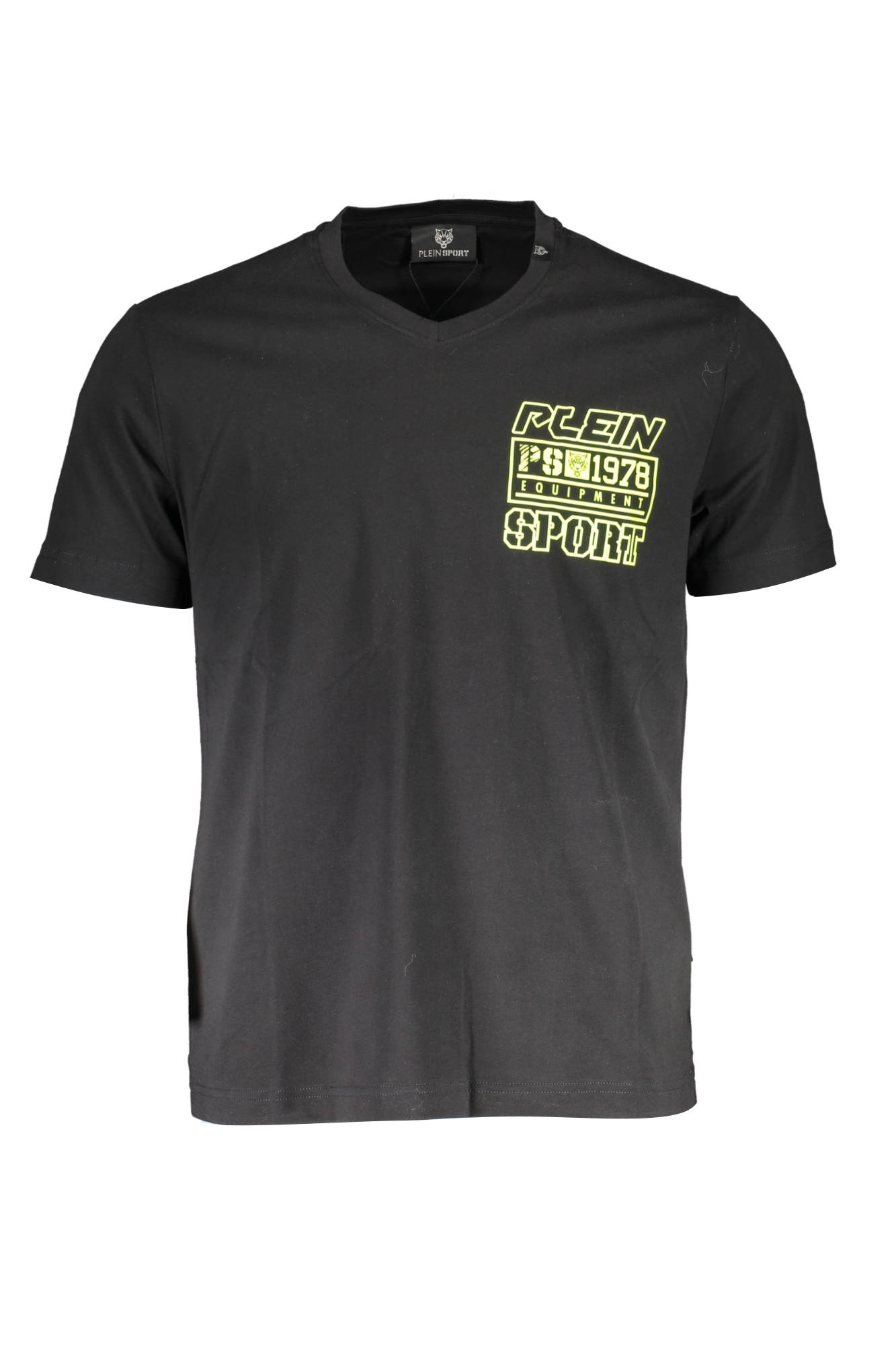 PLEIN SPORT Kurzarm T-Shirt Herren Grau – V-Ausschnitt mit Logo | soulluna.de Schwarz