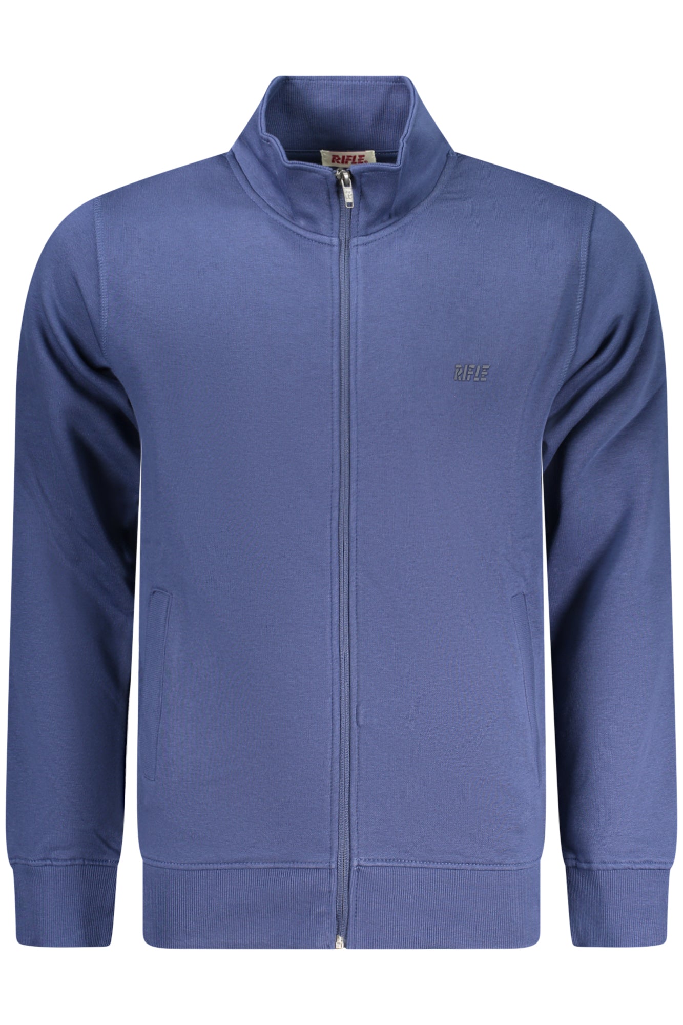 Rifle Herren-Sweatshirt Mit Reissverschluss Weiss Blau