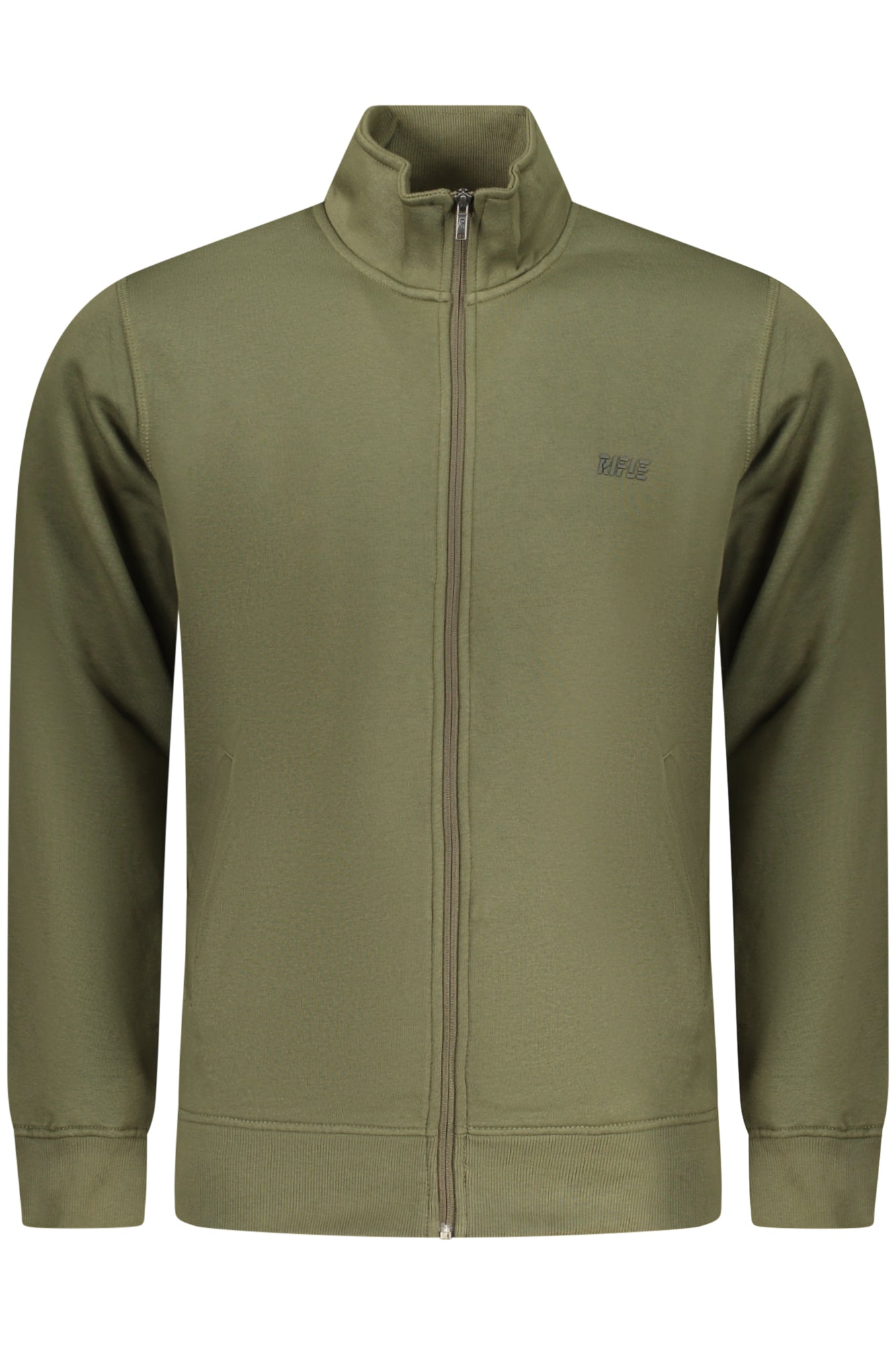 Rifle Herren-Sweatshirt Mit Reissverschluss Weiss Grün
