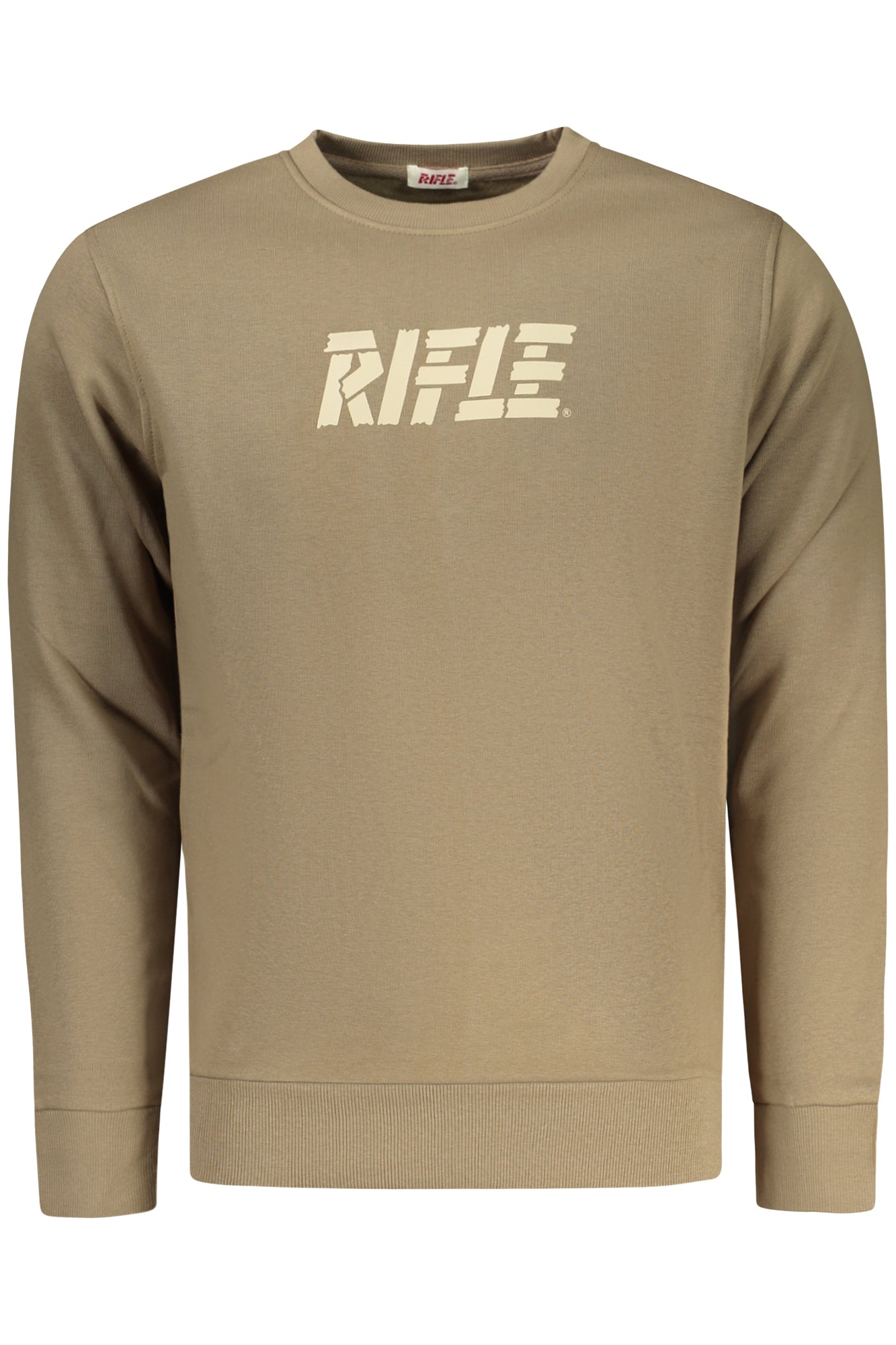 RIFLE Sweatshirt Herren Grau – Rundhalsausschnitt mit Logo-Print für Herbst/Winter Braun