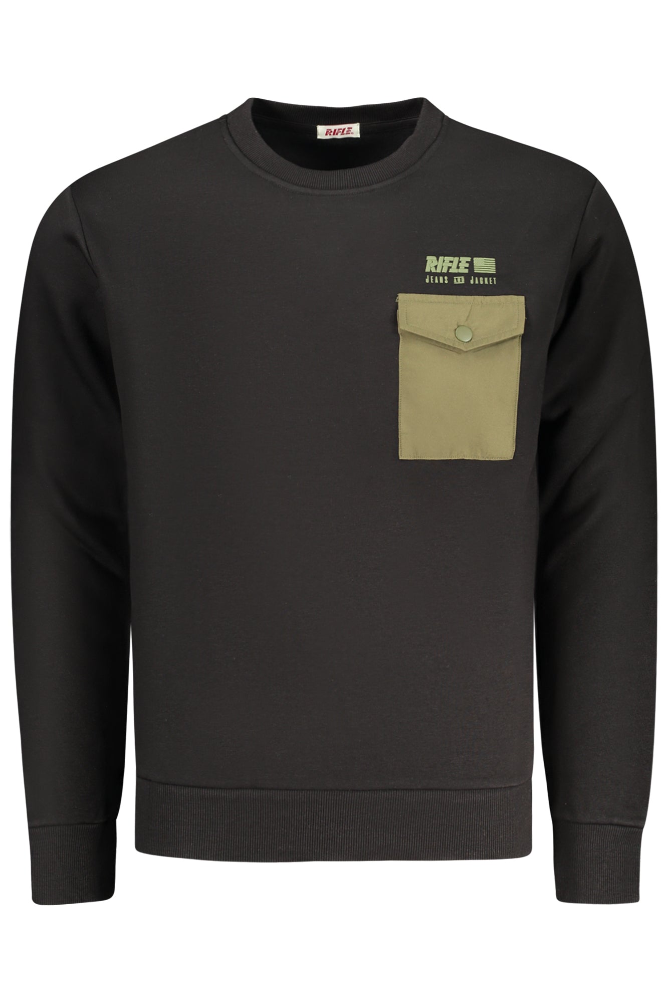 RIFLE MEN'S BLACK ZIPPER SWEATSHIRT Main image