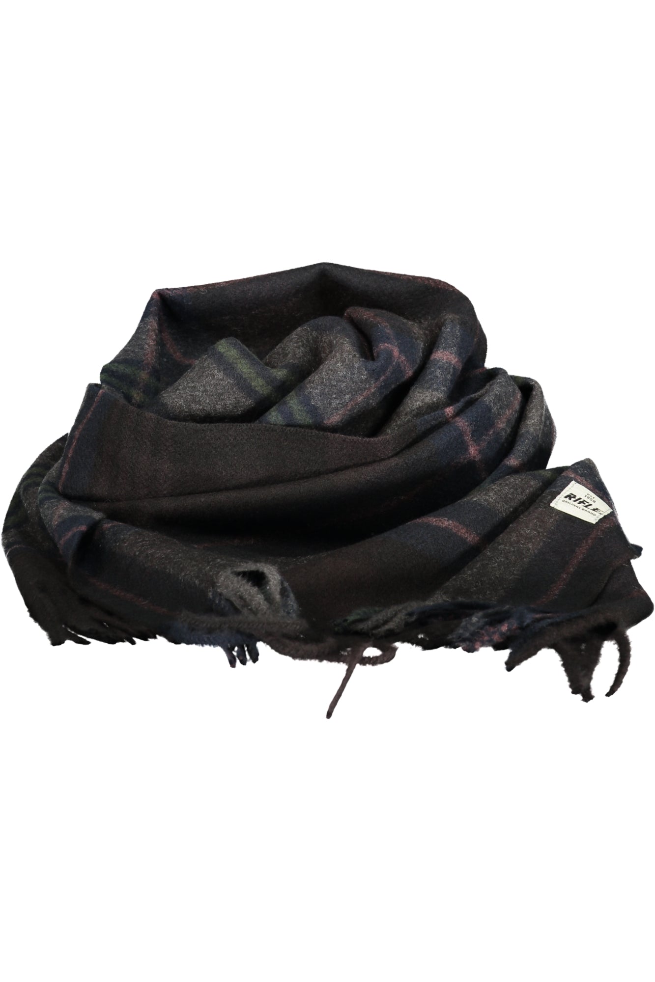 RIFLE Schal Herren Schwarz – Tartanschal mit Logo-Applikation für Herbst/Winter Zweitbild