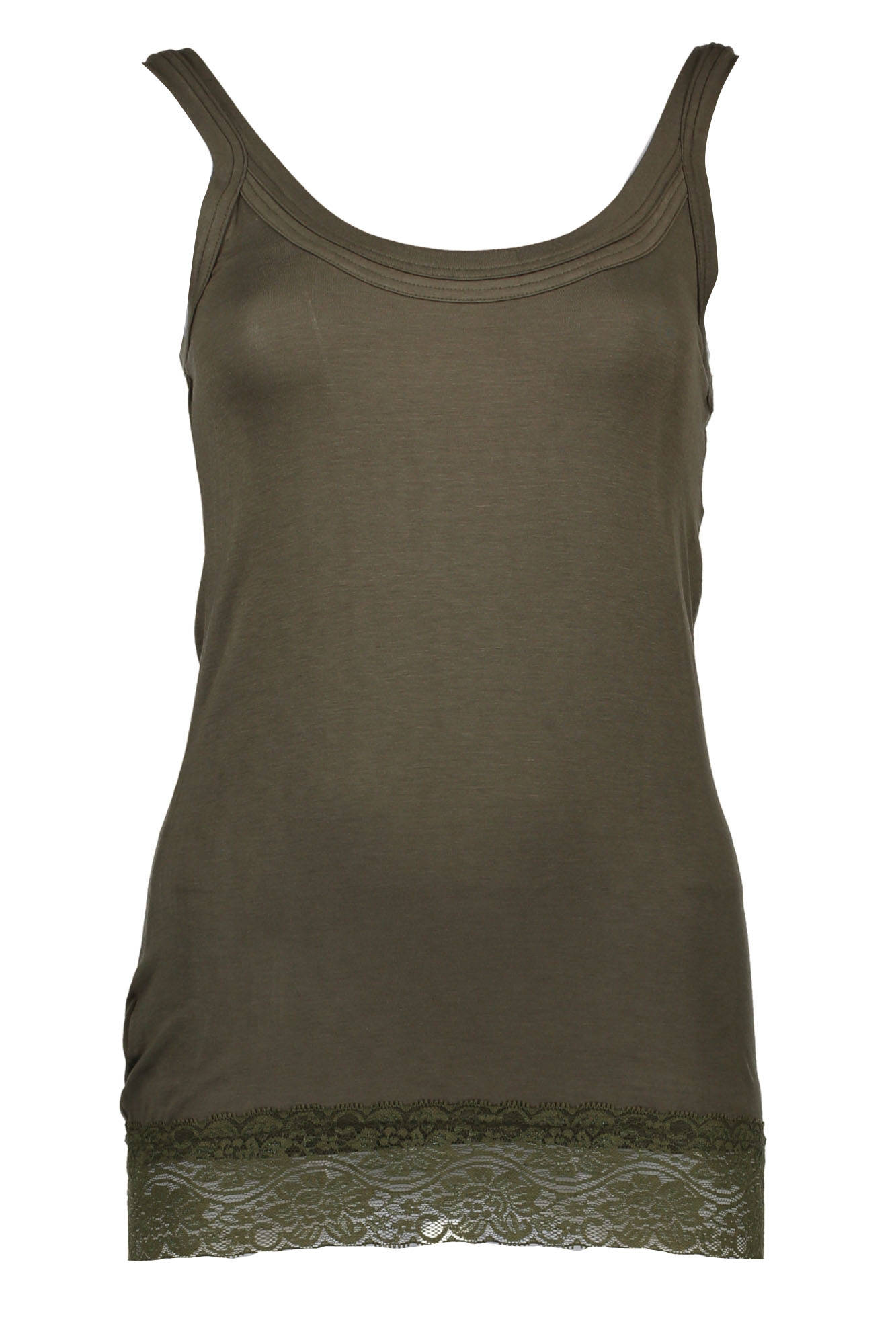 SILVIAN HEACH Gelbes Tanktop Damen – Breites Schulter-Design mit Spitzeneinsätzen Grün