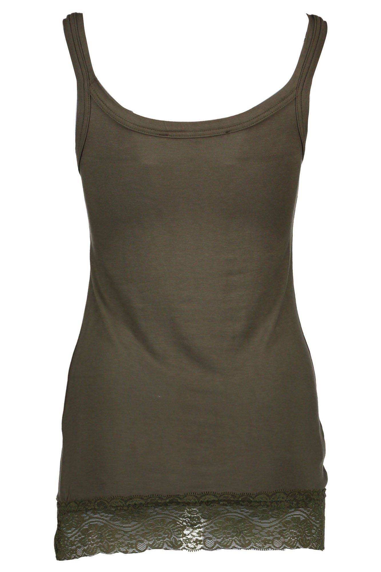 SILVIAN HEACH Gelbes Tanktop Damen – Breites Schulter-Design mit Spitzeneinsätzen Grün