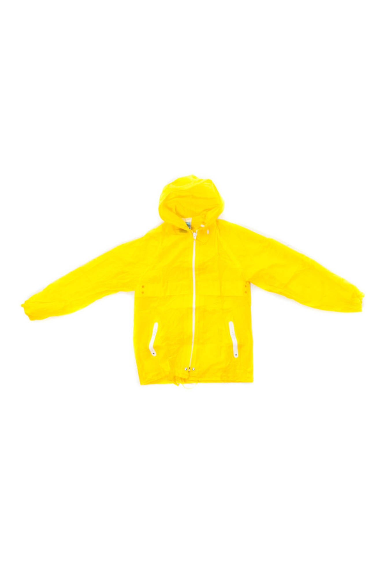 SIMIANI Regenmantel Damen – Gelber PVC-Mantel mit Kapuze für Regenwetter Gelb