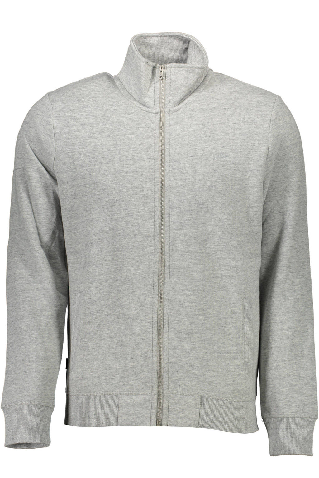 SUPERDRY HERREN-SWEATSHIRT MIT ZIP-UP-DETAILS GRAU