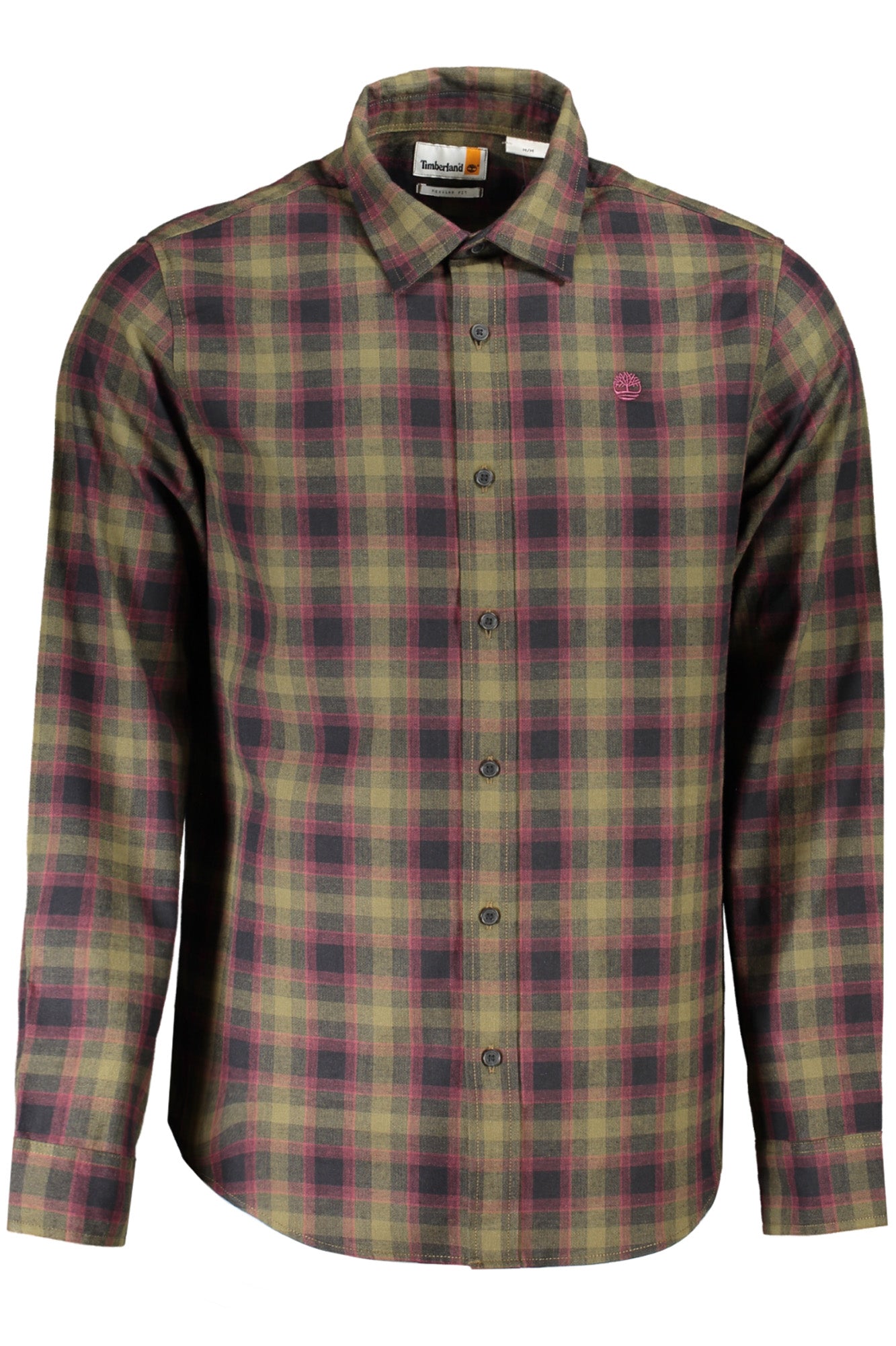 Timberland Herren-Hemd – Grünes Langarmhemd mit Stickerei | Regular Fit Grün