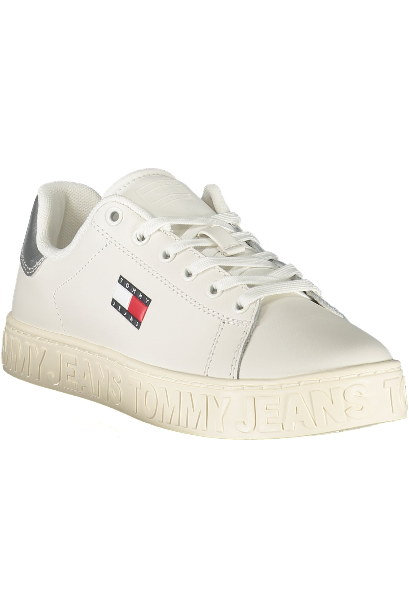 Tommy Hilfiger Sneaker Damen – Weisse Sportschuhe mit silbernen Details für Herbst/Winter Weiß