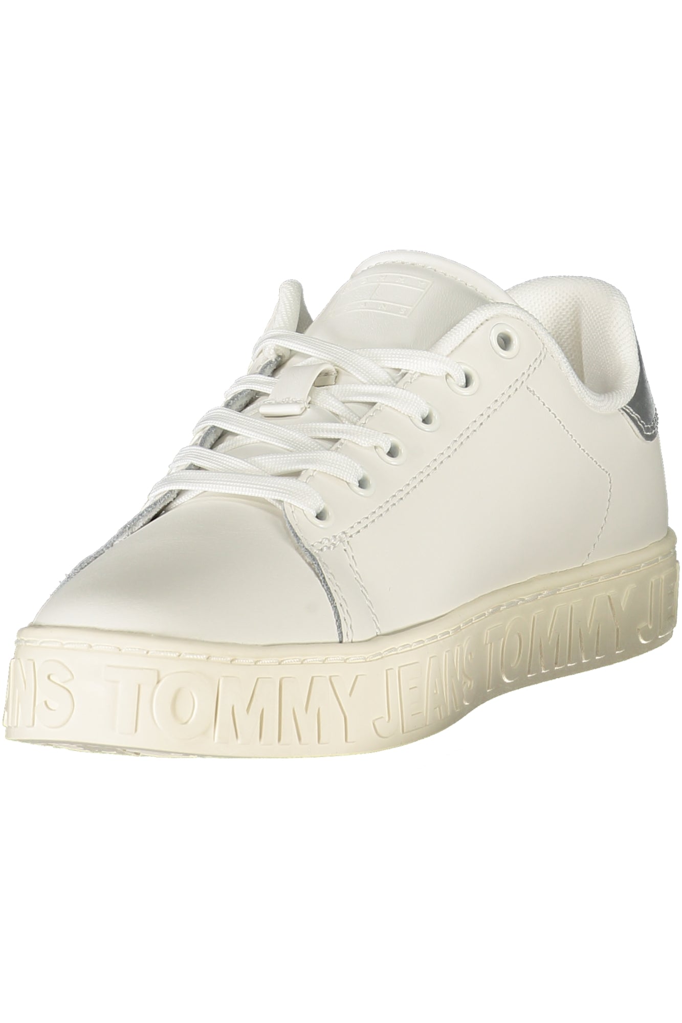 Tommy Hilfiger Sneaker Damen – Weisse Sportschuhe mit silbernen Details für Herbst/Winter Weiß