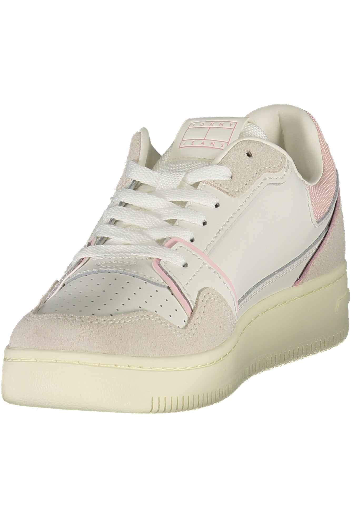 Tommy Hilfiger Sneaker Damen – Weisse Sportschuhe mit pinken Details für Herbst/Winter Weiß