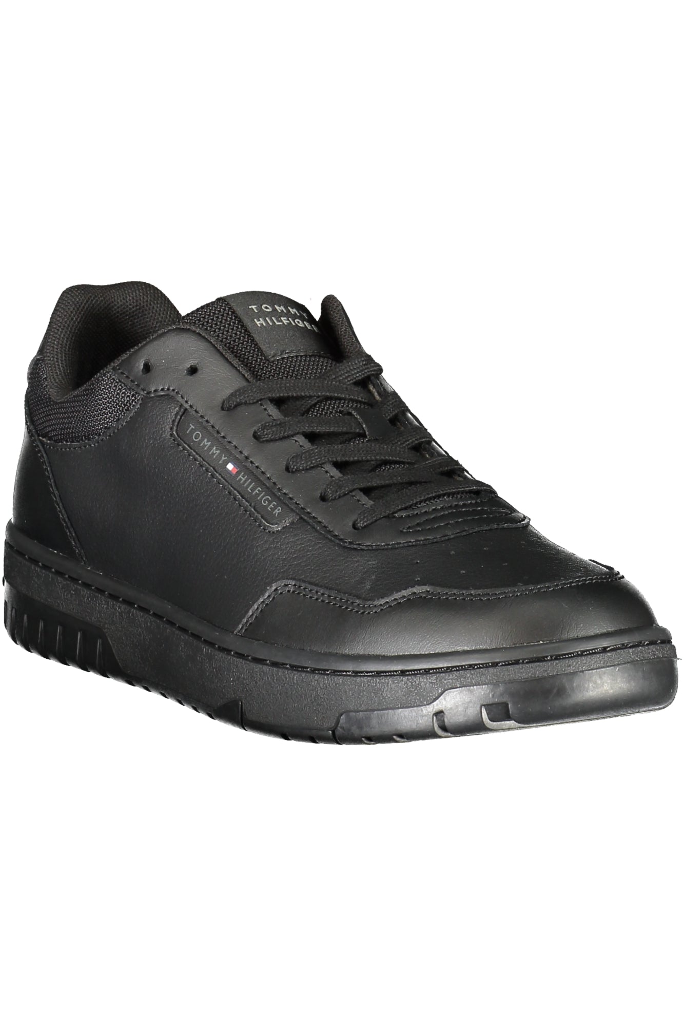 Tommy Hilfiger Herren Sportschuhe Schwarz – Klassische Sneaker aus Leder Schwarz