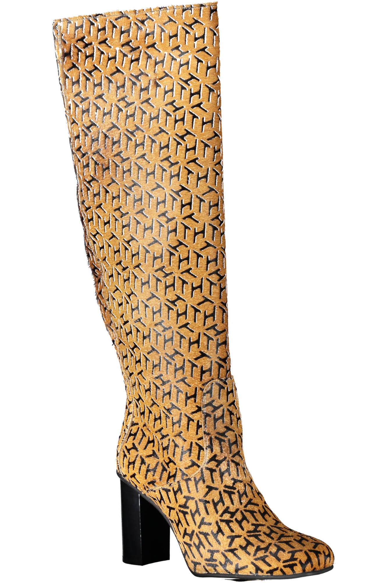 Tommy Hilfiger Damen Stiefeletten Beige – Hoher Stiefel mit 8,5 cm Absatz Beige