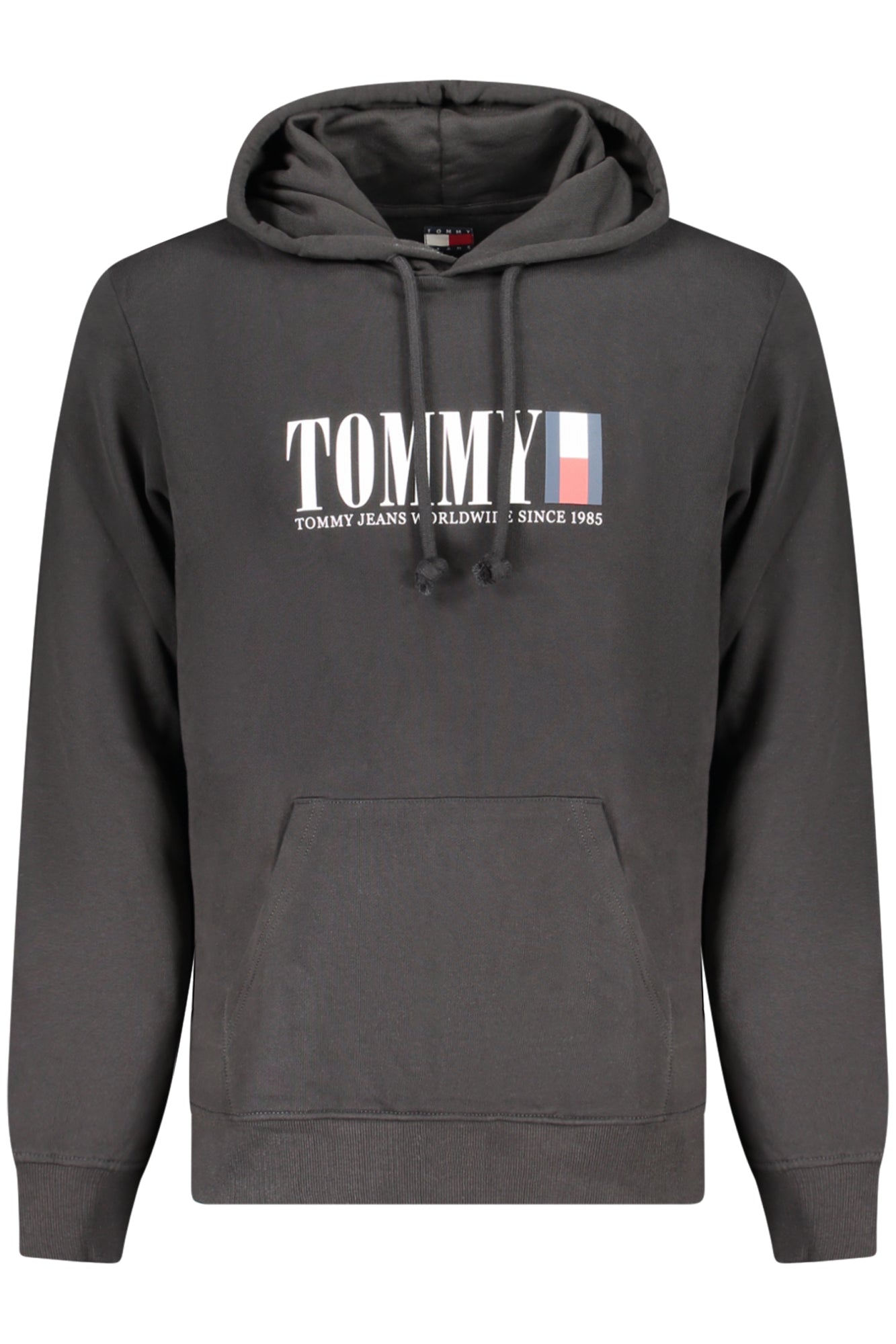 Tommy Hilfiger Sweatshirt Herren – Kapuzenpullover mit Zip-Up-Details aus Baumwolle Schwarz Hauptbild