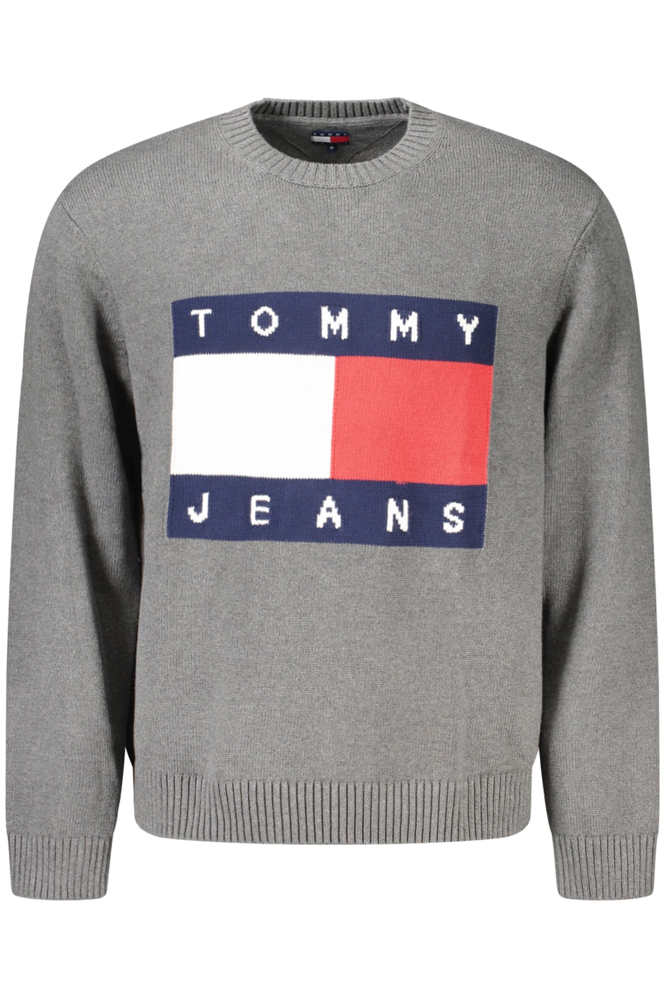 Tommy Hilfiger Pullover Herren Grau – 100% Baumwolle mit Logo-Stickerei Grau Hauptbild