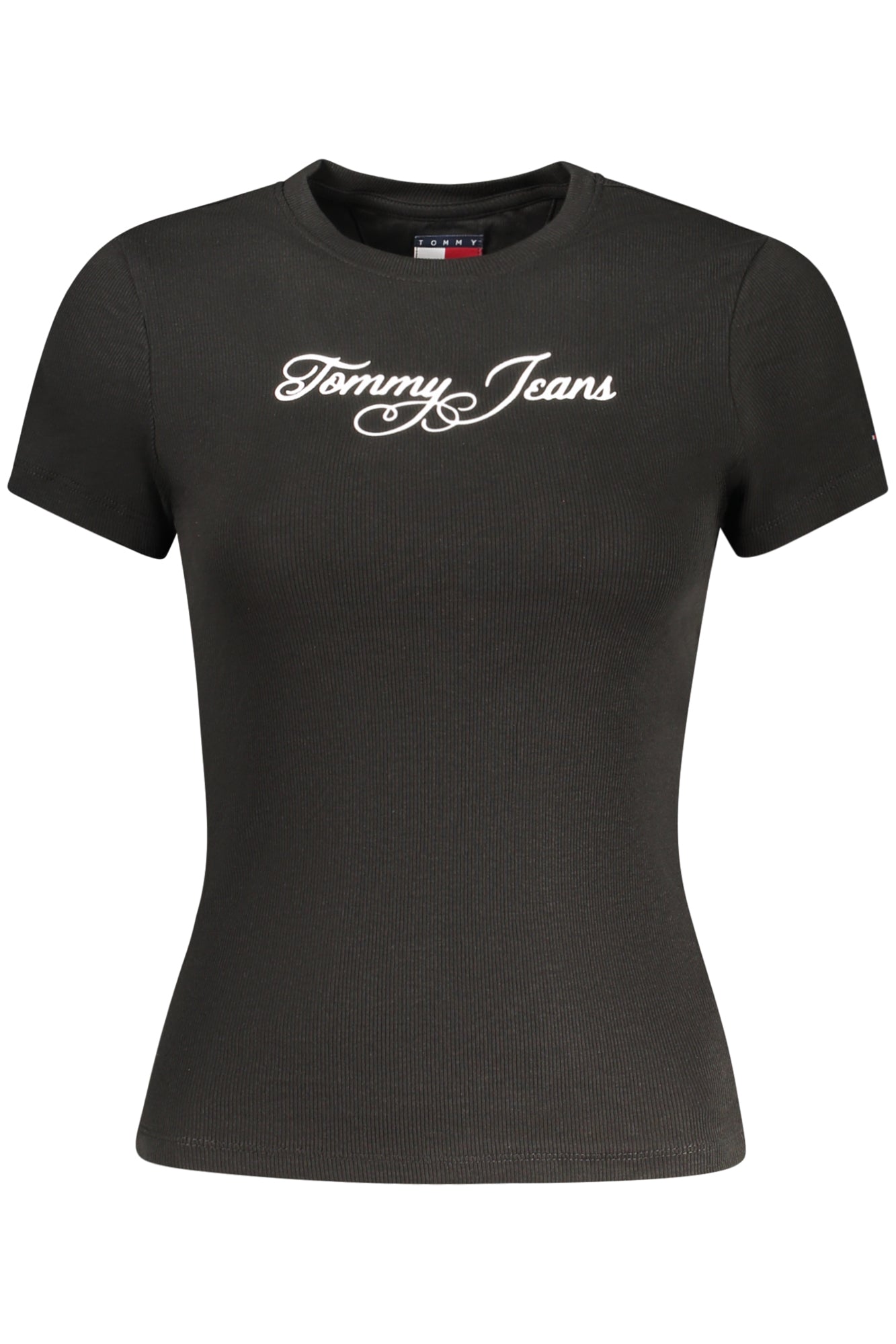 TOMMY HILFIGER DAMEN-T-SHIRT MIT KURZEN ÄRMELN, SCHWARZ Main image
