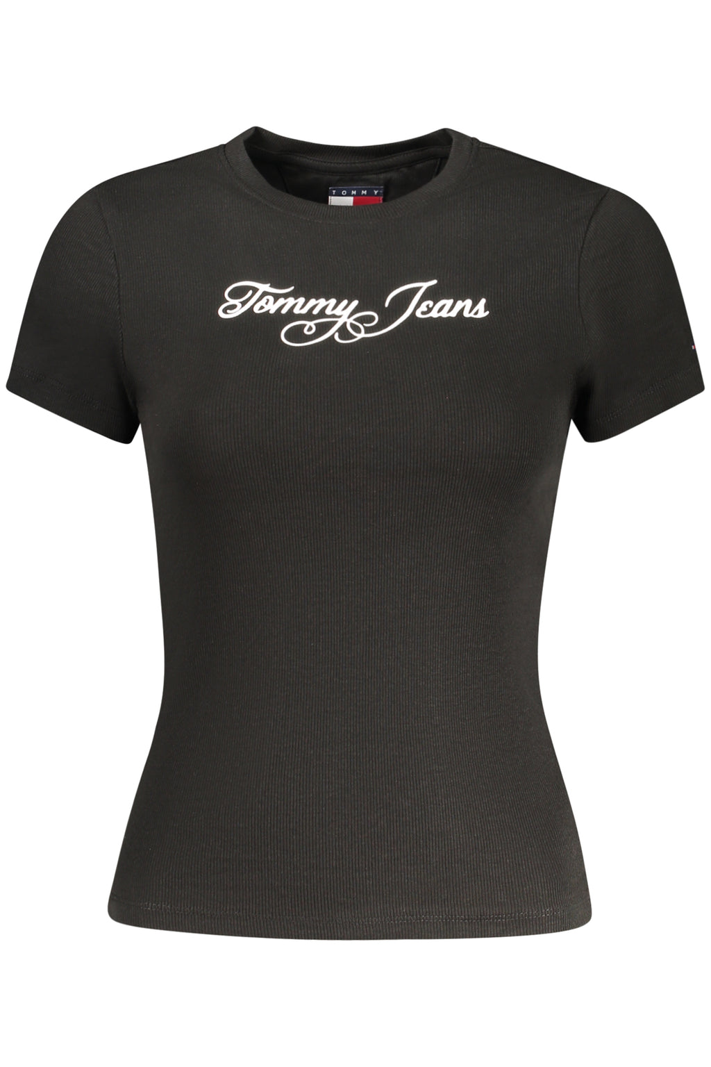 TOMMY HILFIGER DAMEN-T-SHIRT MIT KURZEN ÄRMELN, SCHWARZ