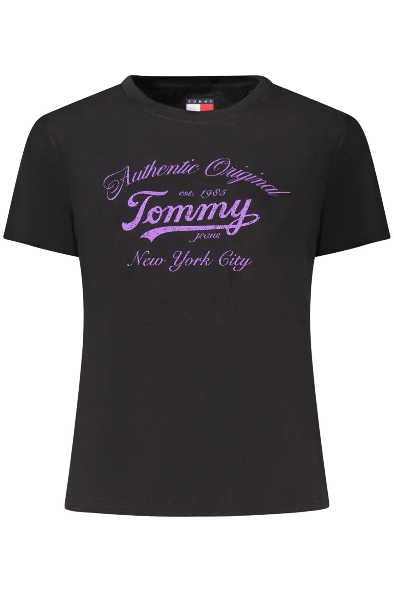 TOMMY HILFIGER DAMEN KURZARM T-SHIRT SCHWARZ Hauptbild
