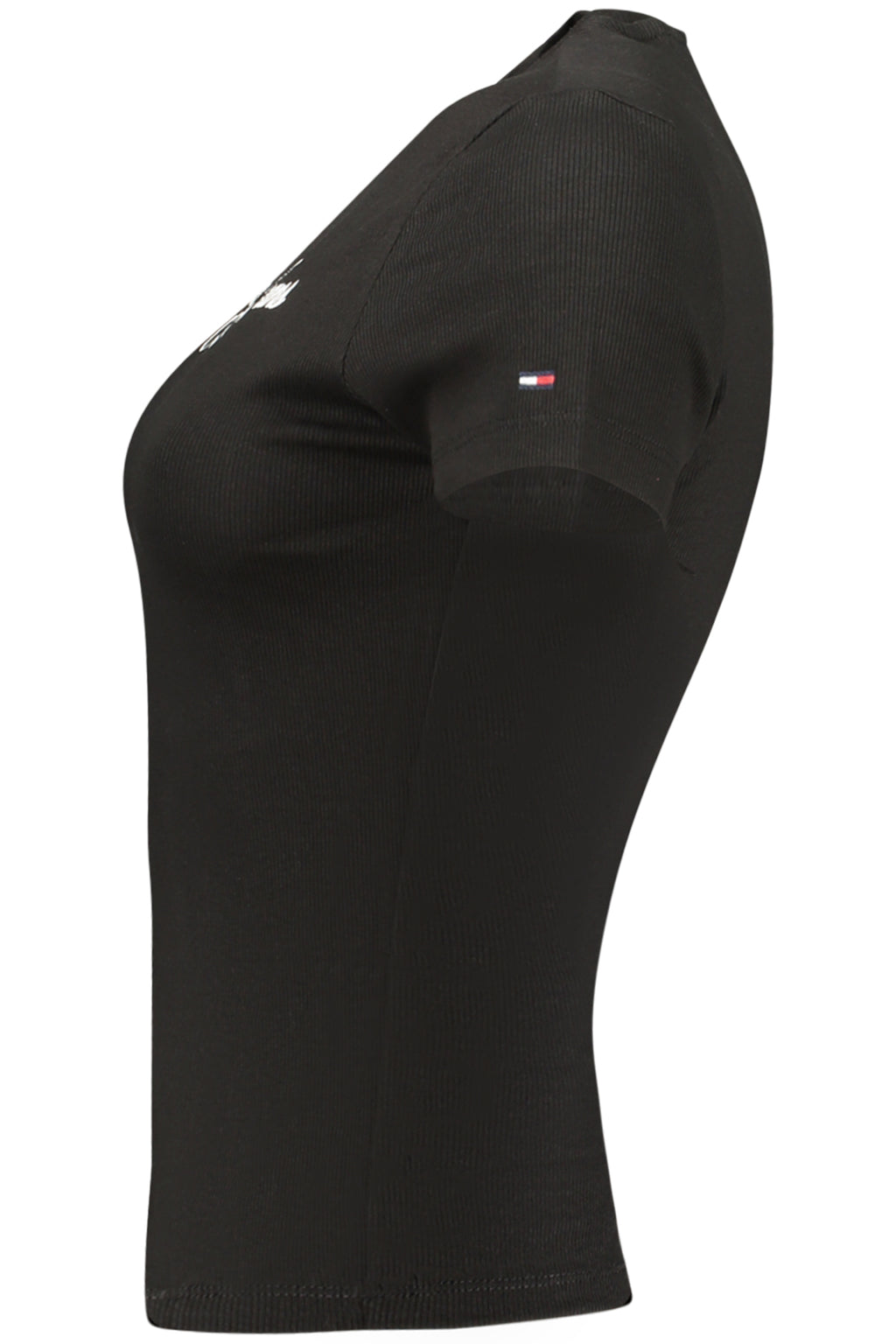 TOMMY HILFIGER DAMEN-T-SHIRT MIT KURZEN ÄRMELN, SCHWARZ