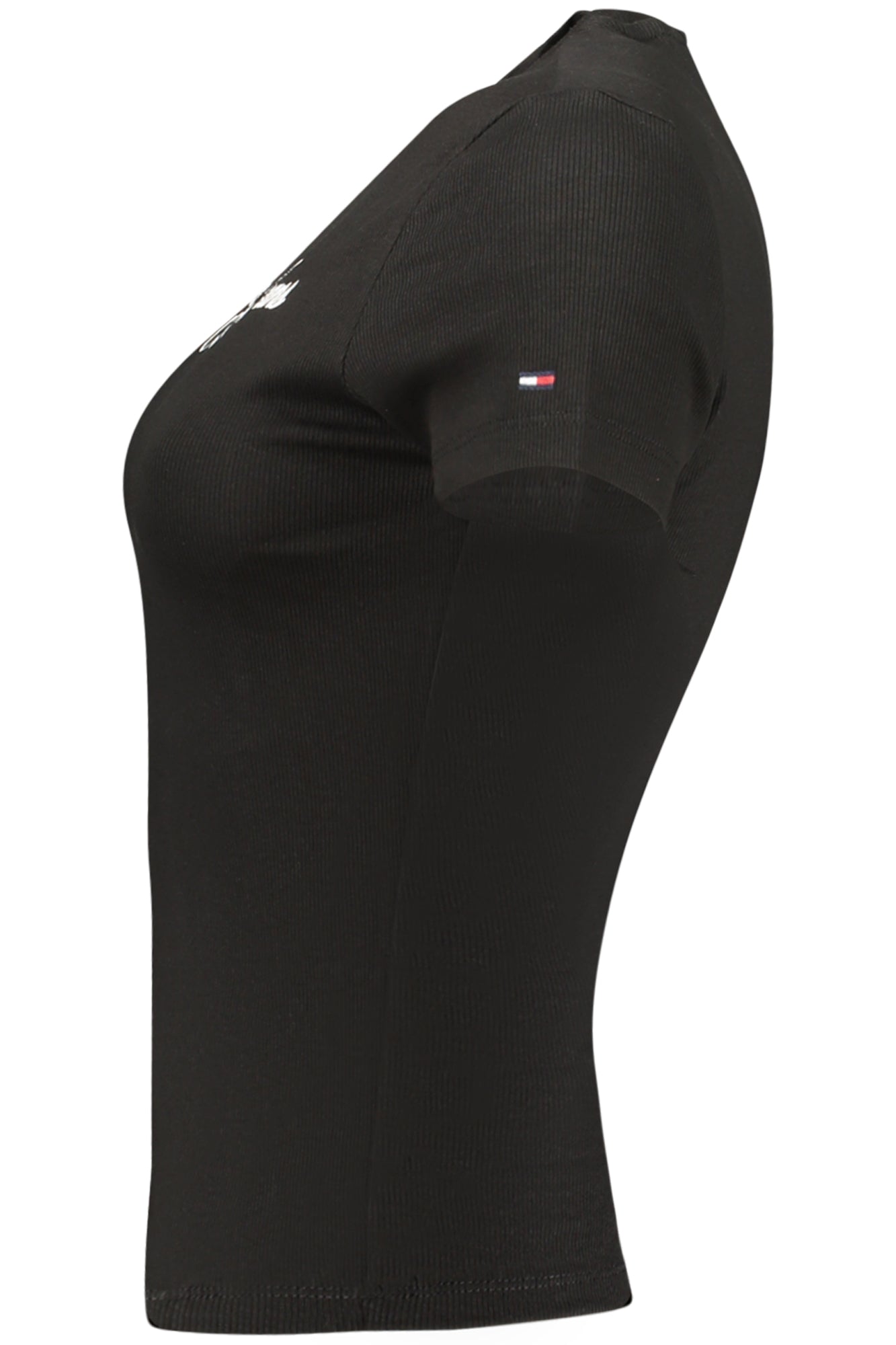 TOMMY HILFIGER DAMEN-T-SHIRT MIT KURZEN ÄRMELN, SCHWARZ